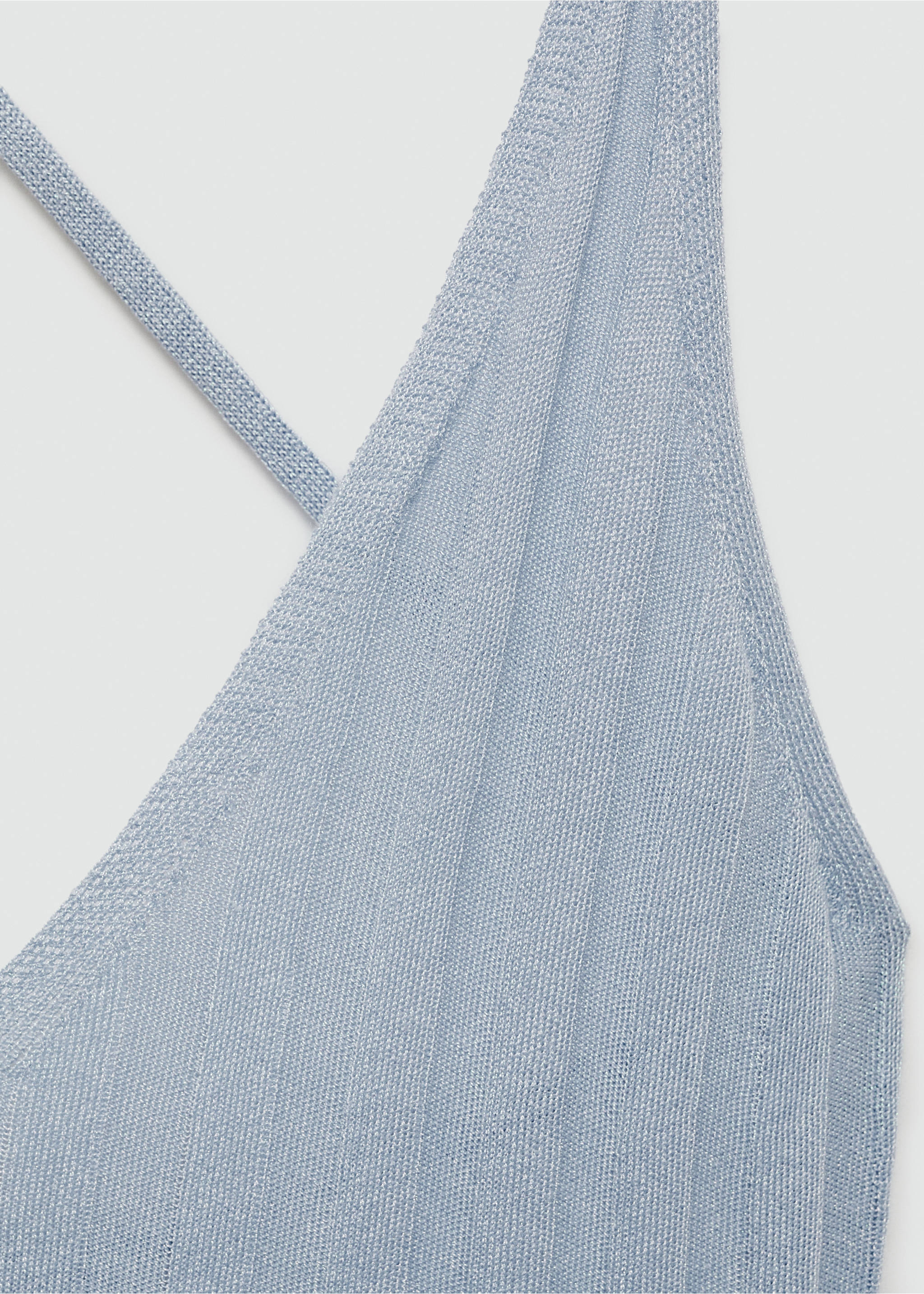 Open-back short dress - Details of the article 8, Blue. Ref: 77021506-00.