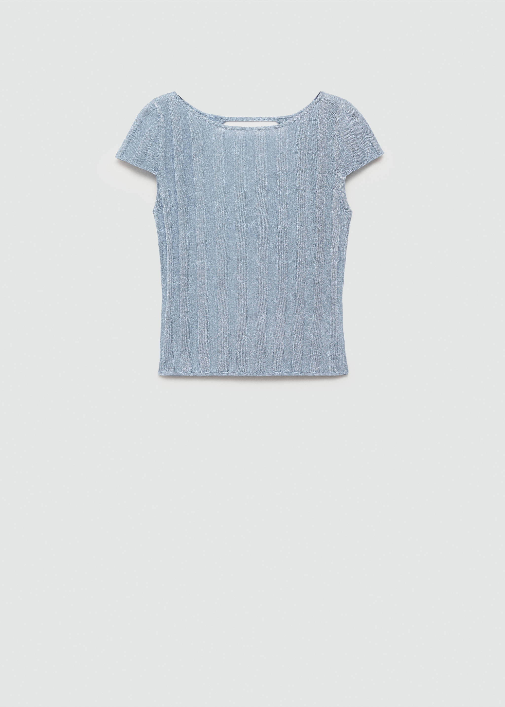 Lurex open-back top - Article without model, Blue. Ref: 77021508-00.