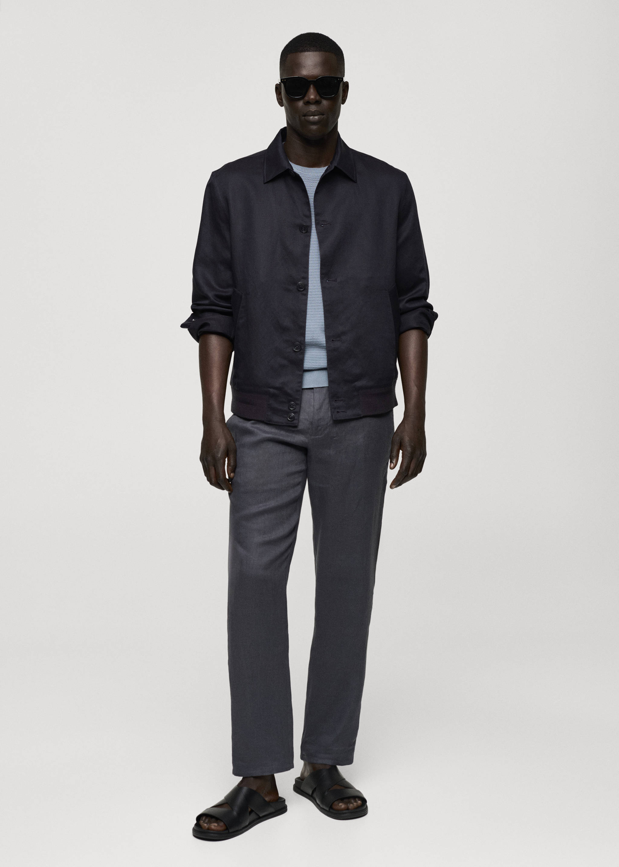 Tencel-linen blend overshirt - General plane