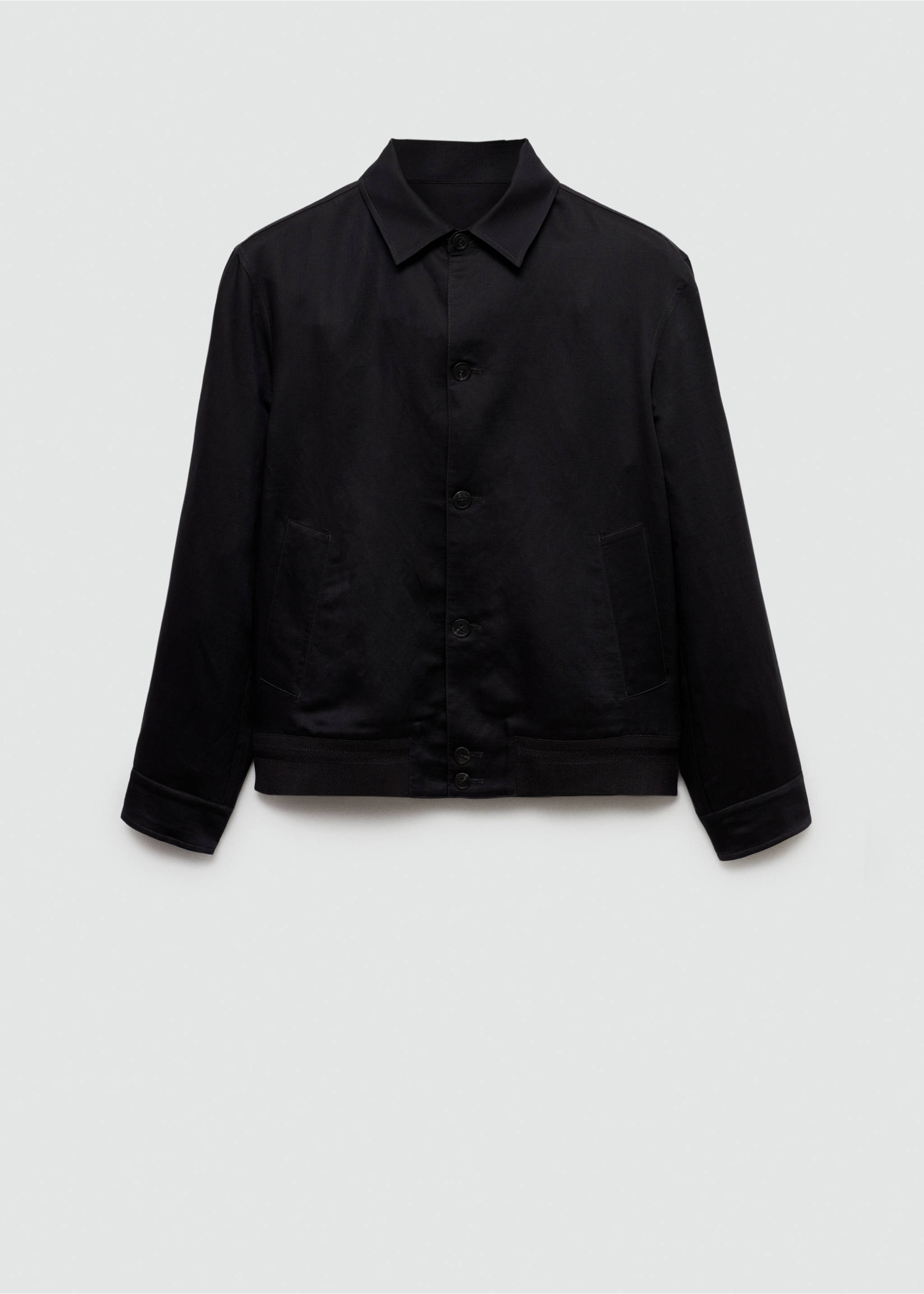 Sobrecamisa barreja tencel lli - Article sense model, Gris antracita. Ref: 77022535-00.