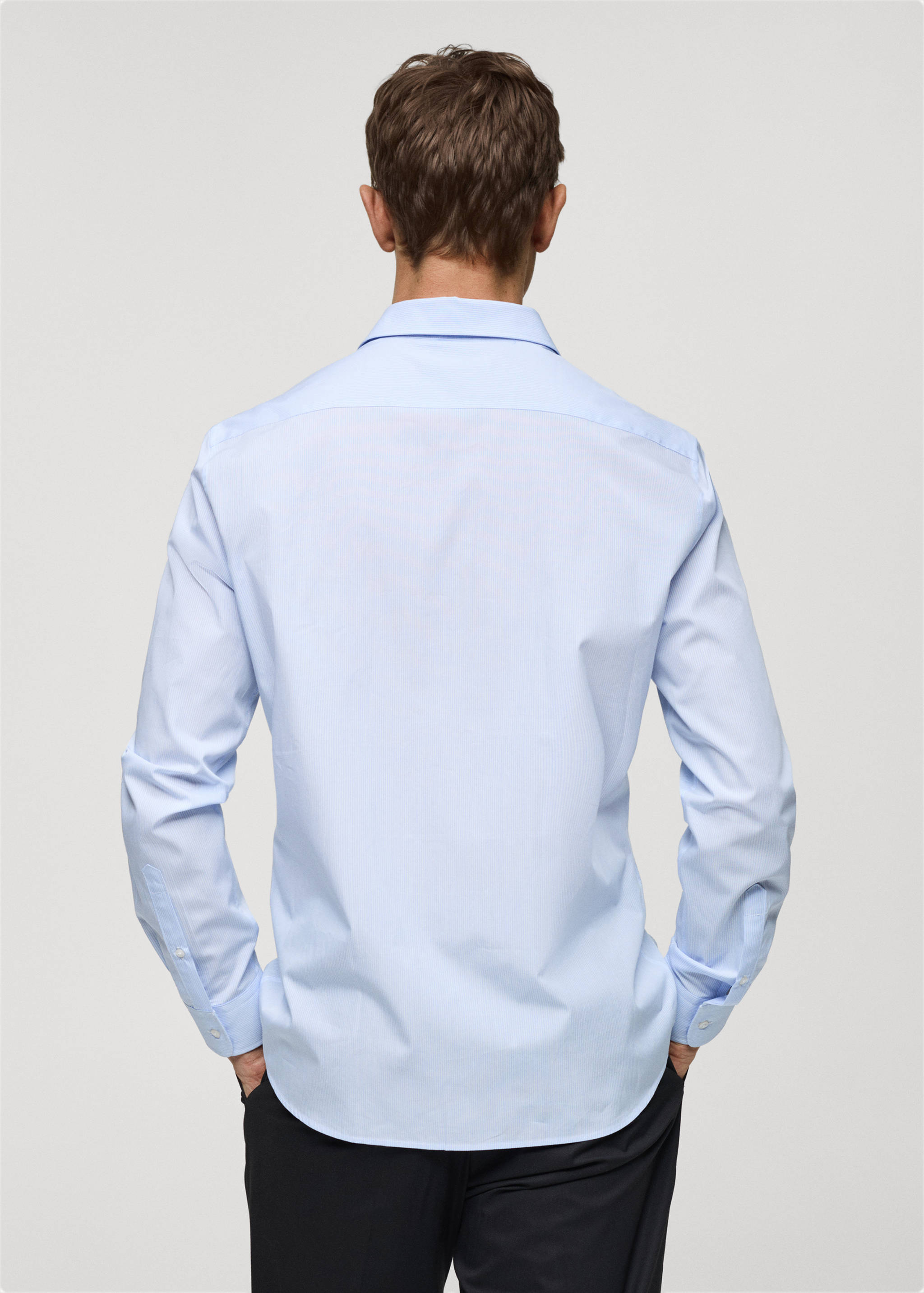 Regular-fit striped 100% cotton shirt - Reverse of the article