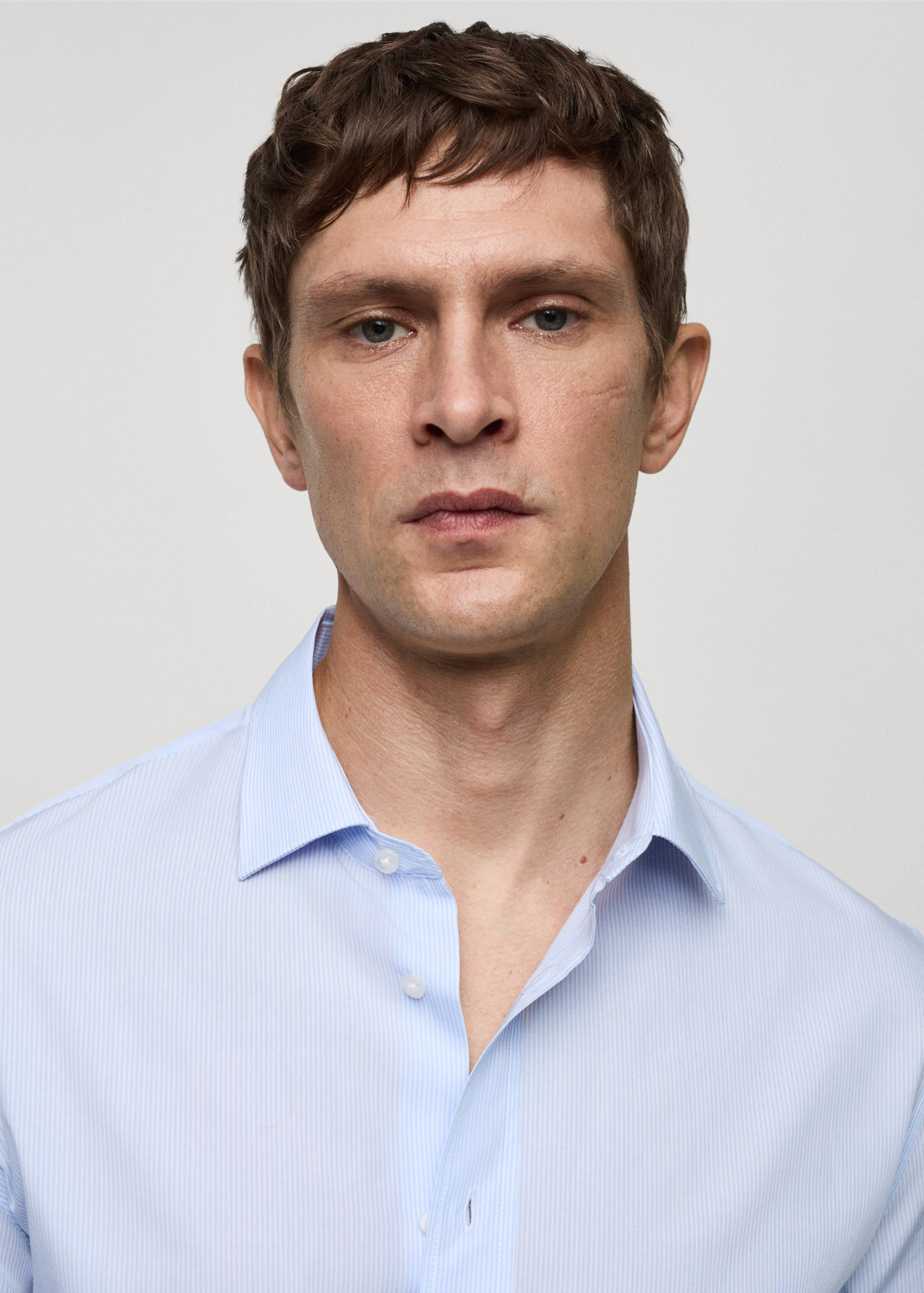 Regular-fit striped 100% cotton shirt - Details of the article 1