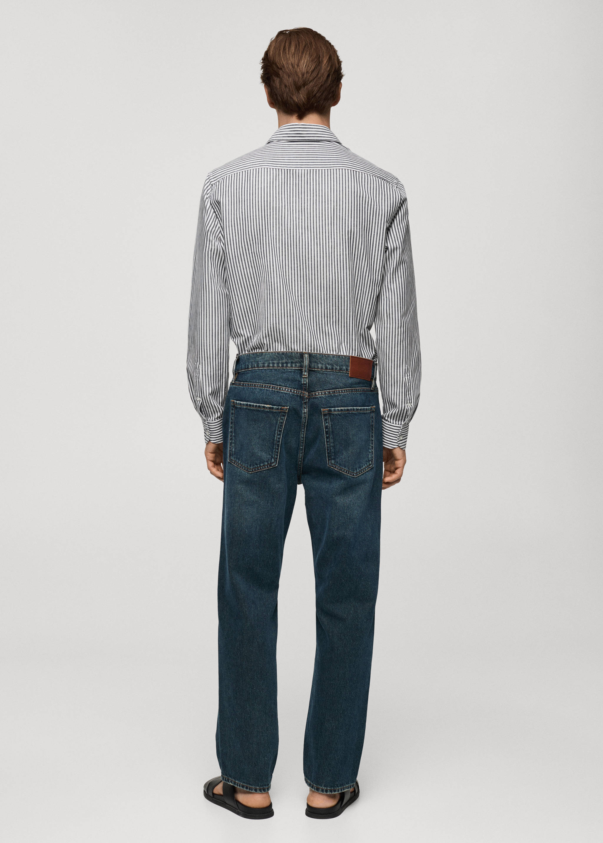 Chemise regular-fit lin coton rayures - Verso de l’article