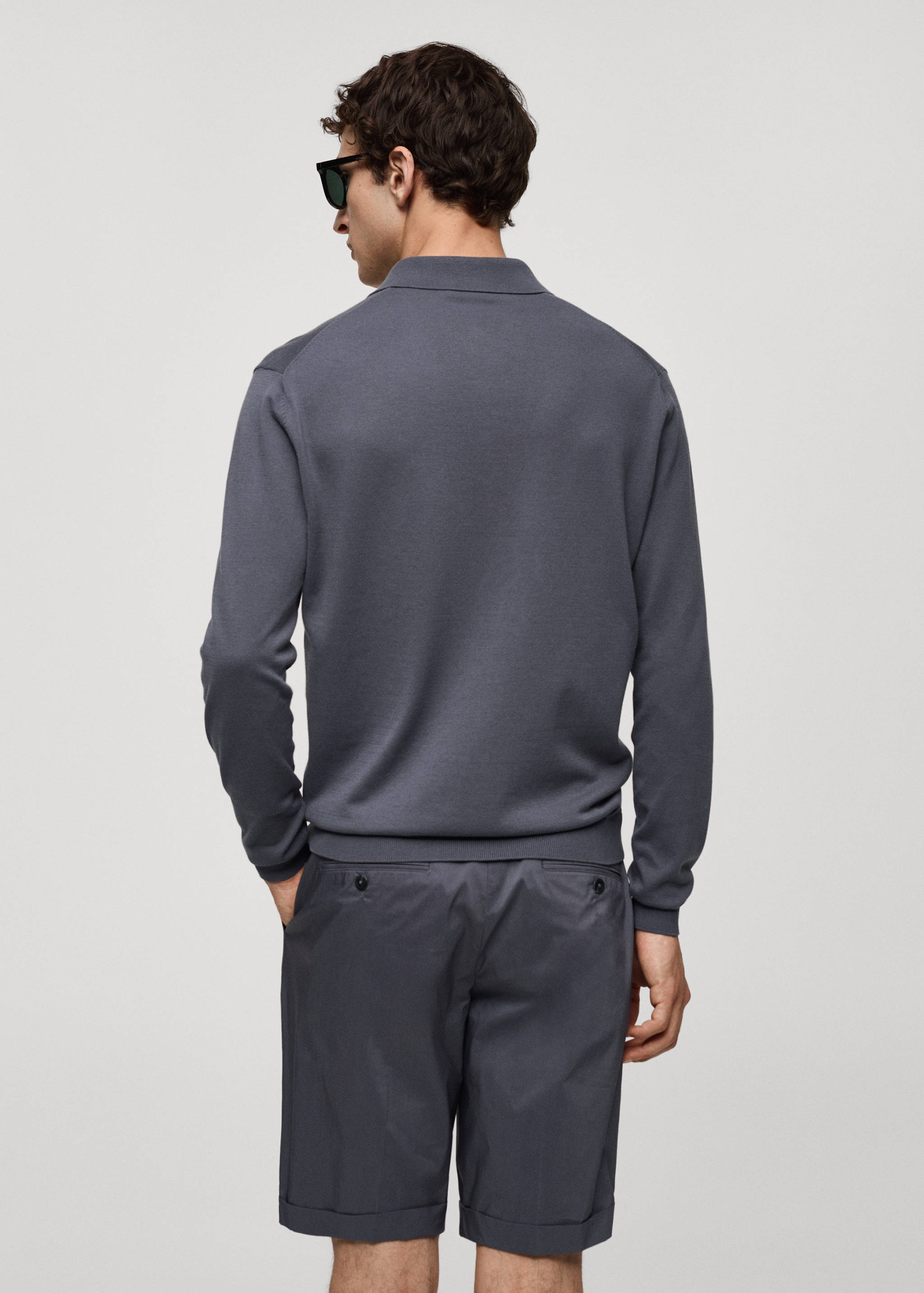 100% cotton knitted polo shirt - Reverse of the article