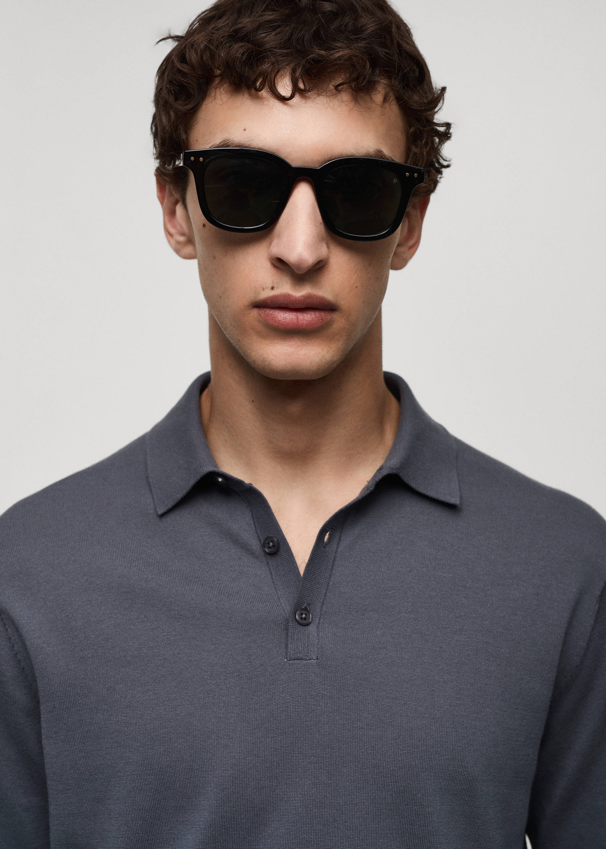 100% cotton knitted polo shirt - Details of the article 1