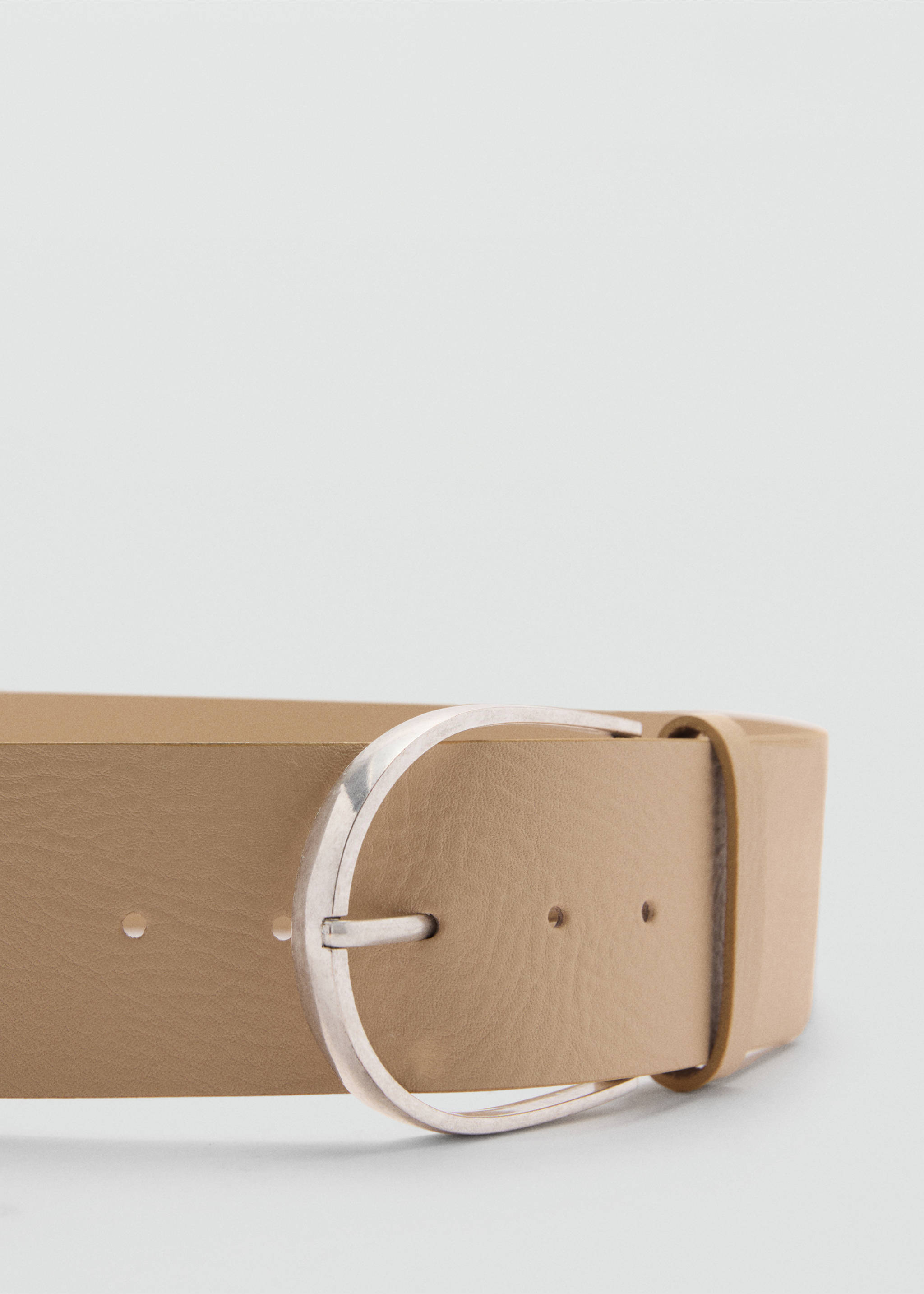Wide leather belt - Details of the article 1, Sand. Ref: 77022543-00.