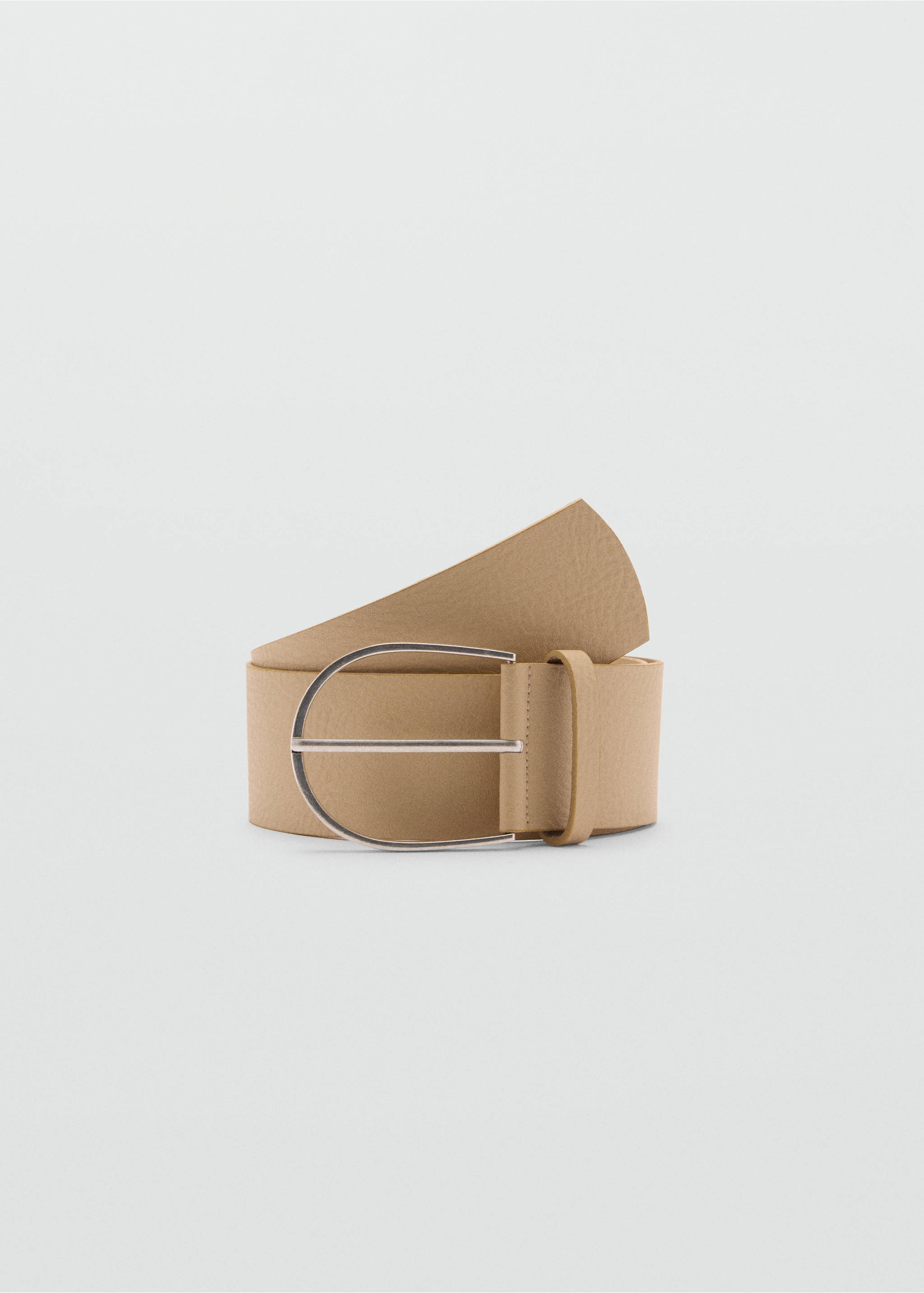 Wide leather belt - Article without model, Sand. Ref: 77022543-00.