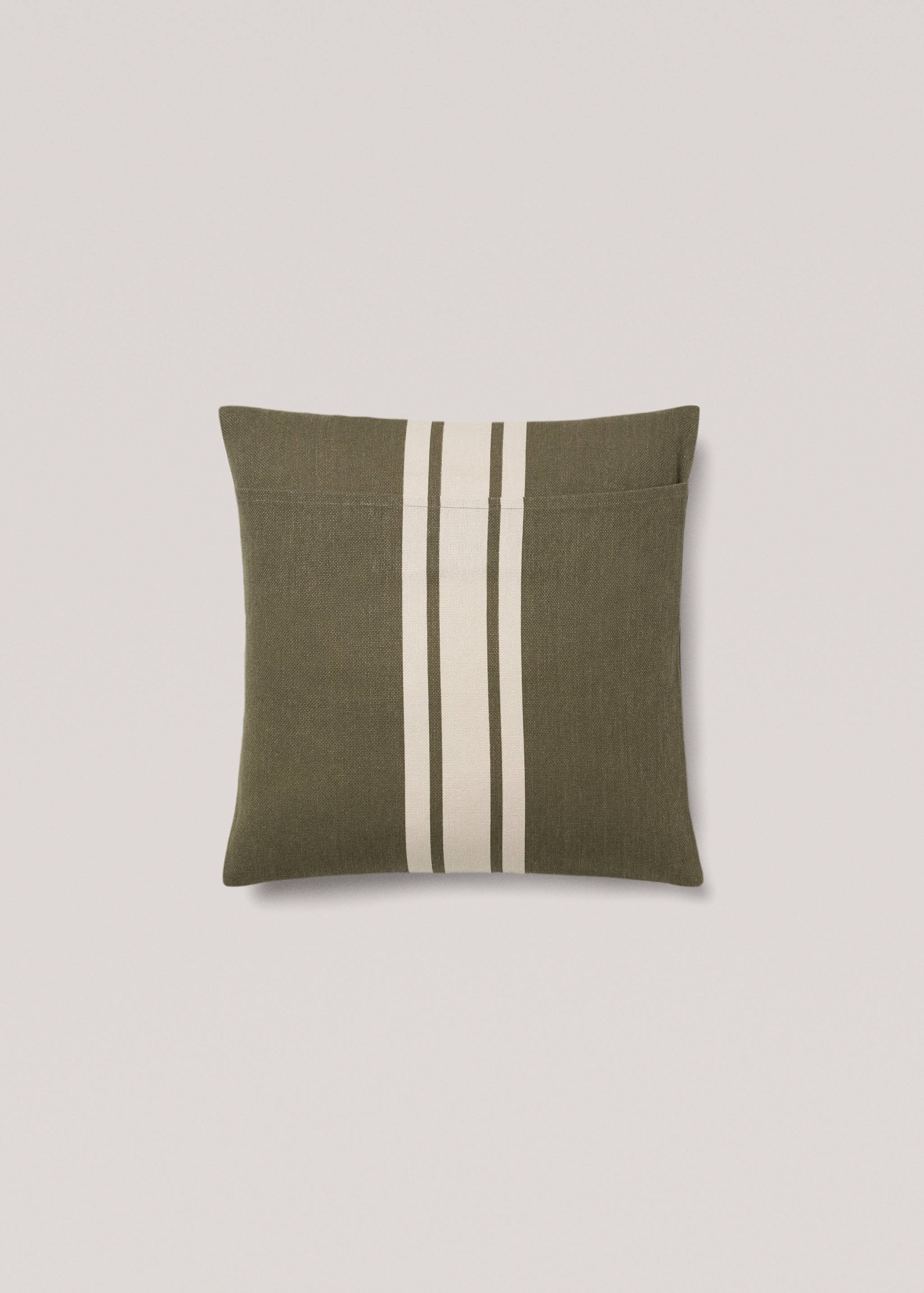 Double-stripe cotton cushion cover 45x45cm - Details of the article 1