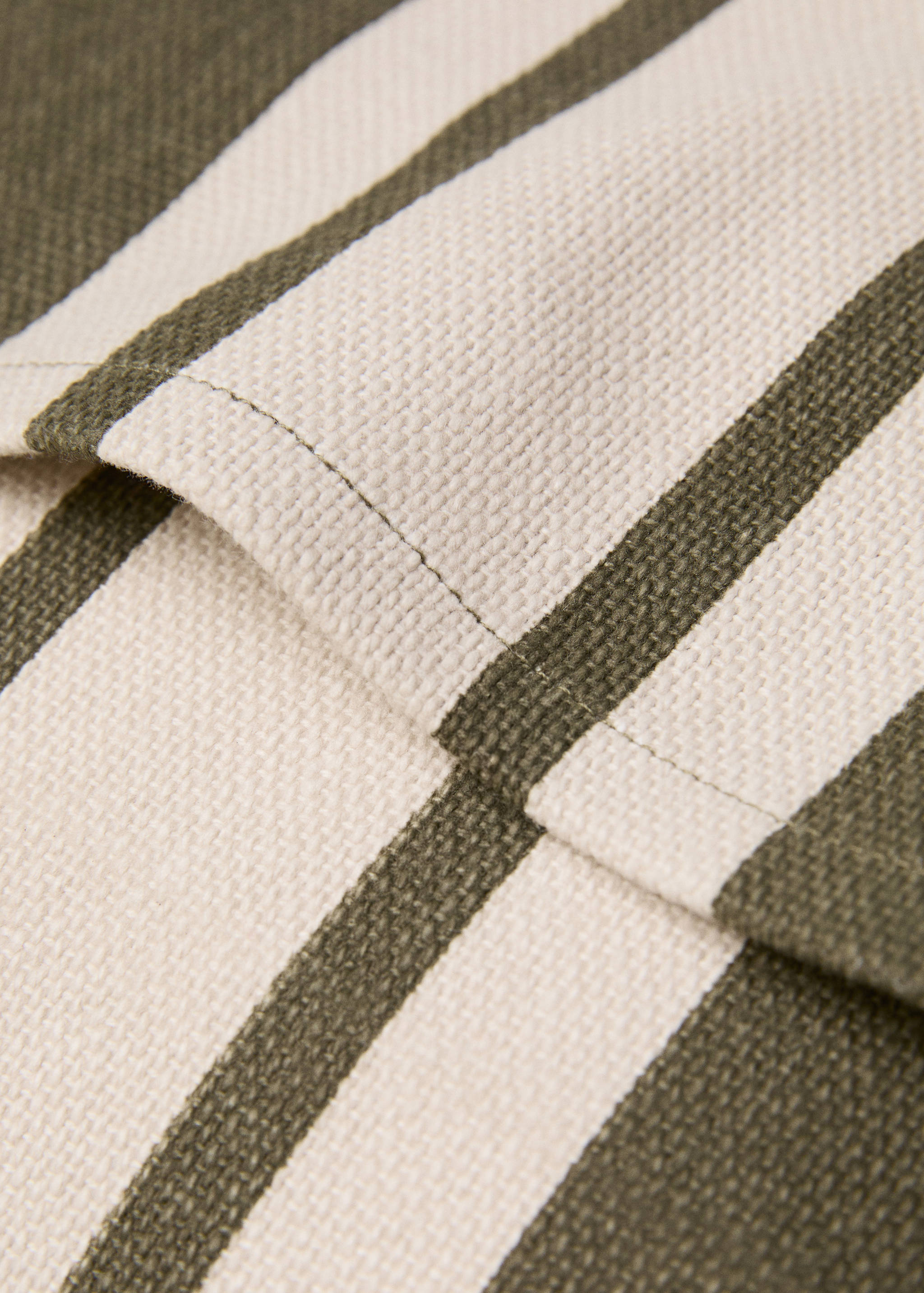 Double-stripe cotton cushion cover 45x45cm - Details of the article 2