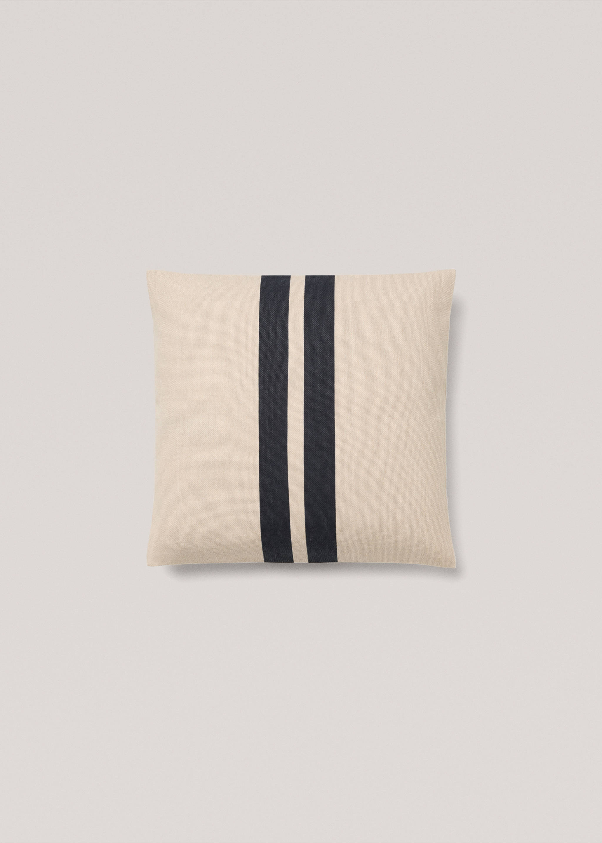 Double-stripe cotton cushion cover 45x45cm - Article without model, Night Blue. Ref: 77022547-00.