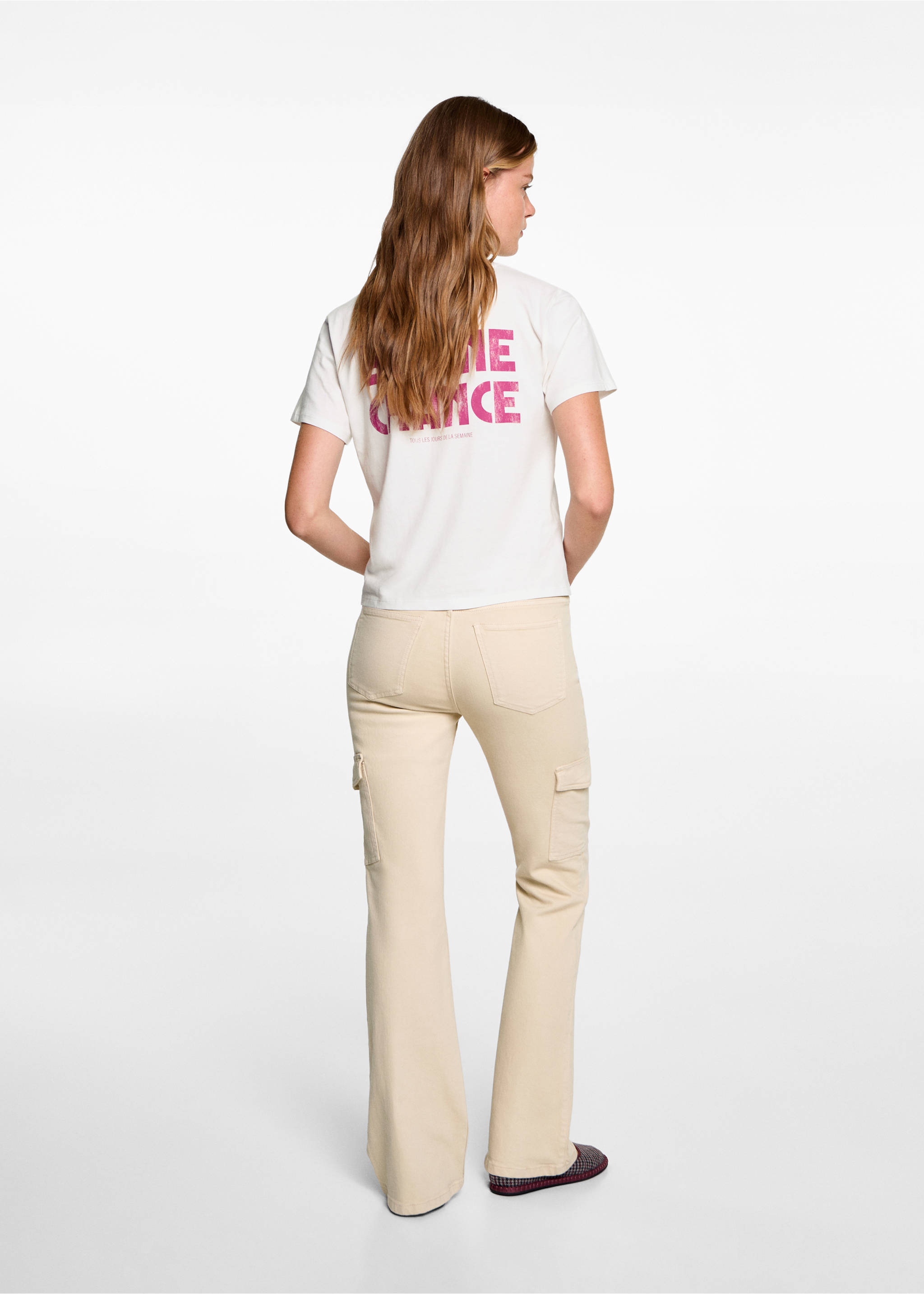 Flared cargo jeans - Reverse of the article, Beige. Ref: 77022549-00.
