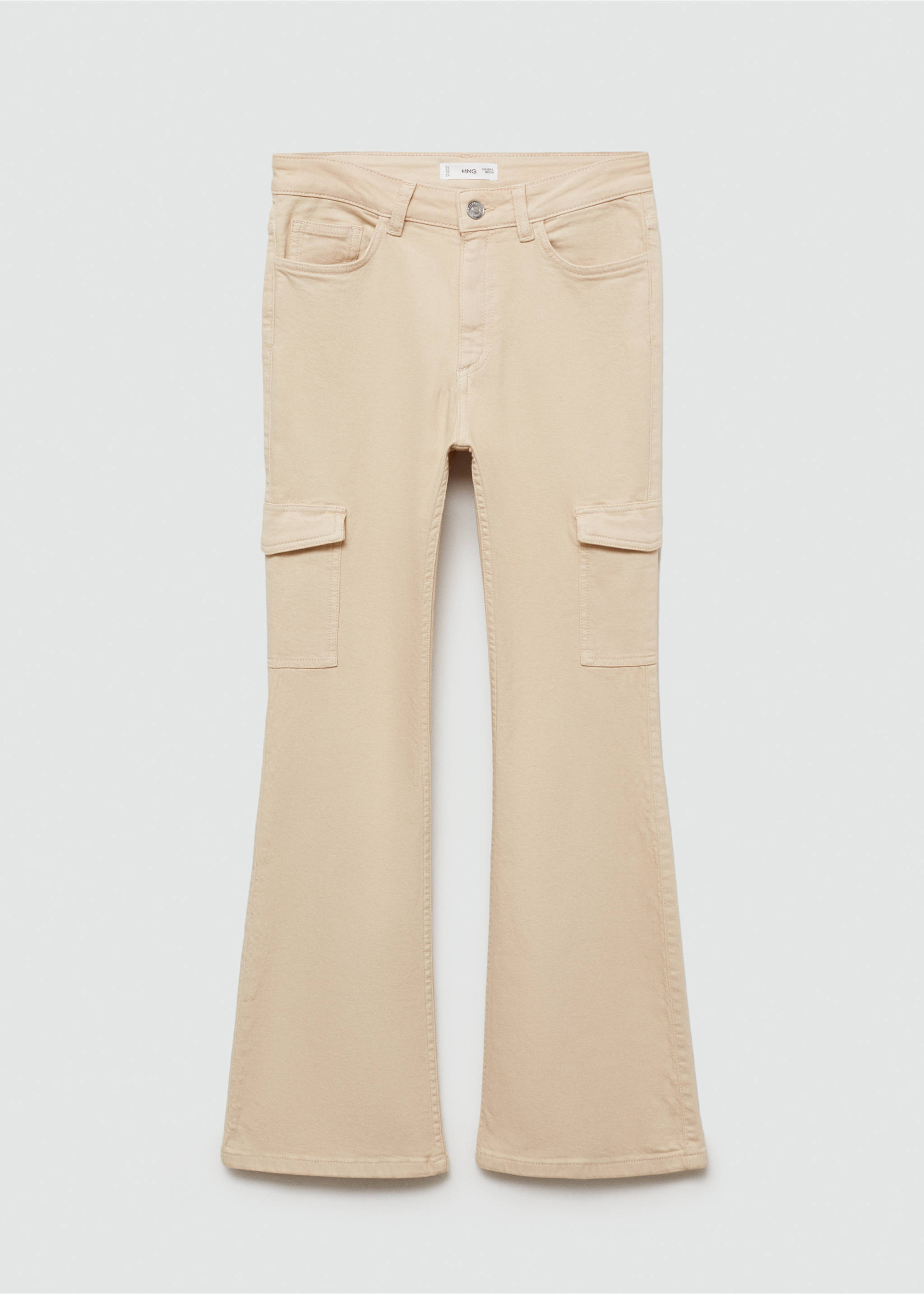 Flared cargo jeans - Article without model, Beige. Ref: 77022549-00.