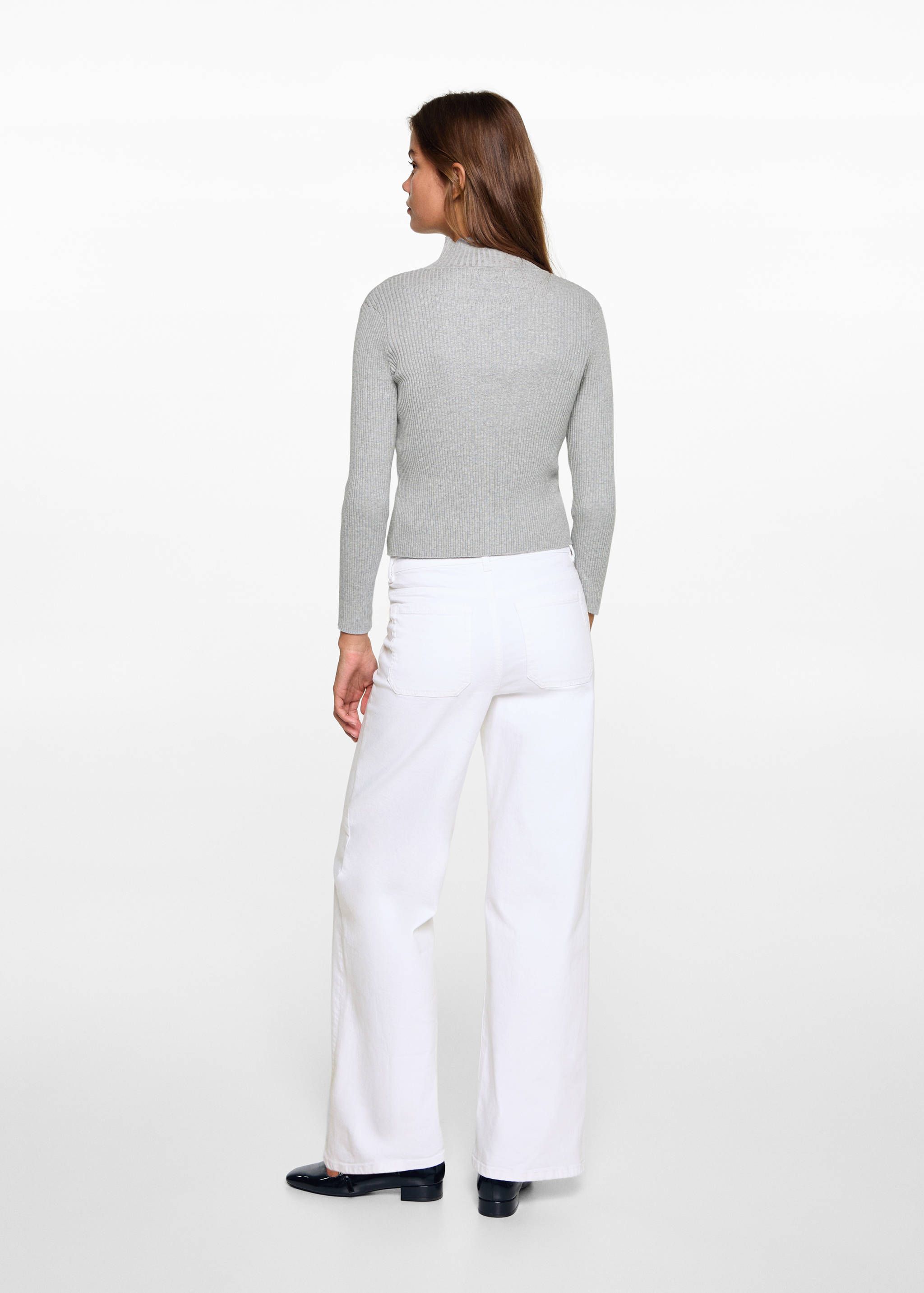 Wide-leg jeans with decorative seams - Reverse of the article