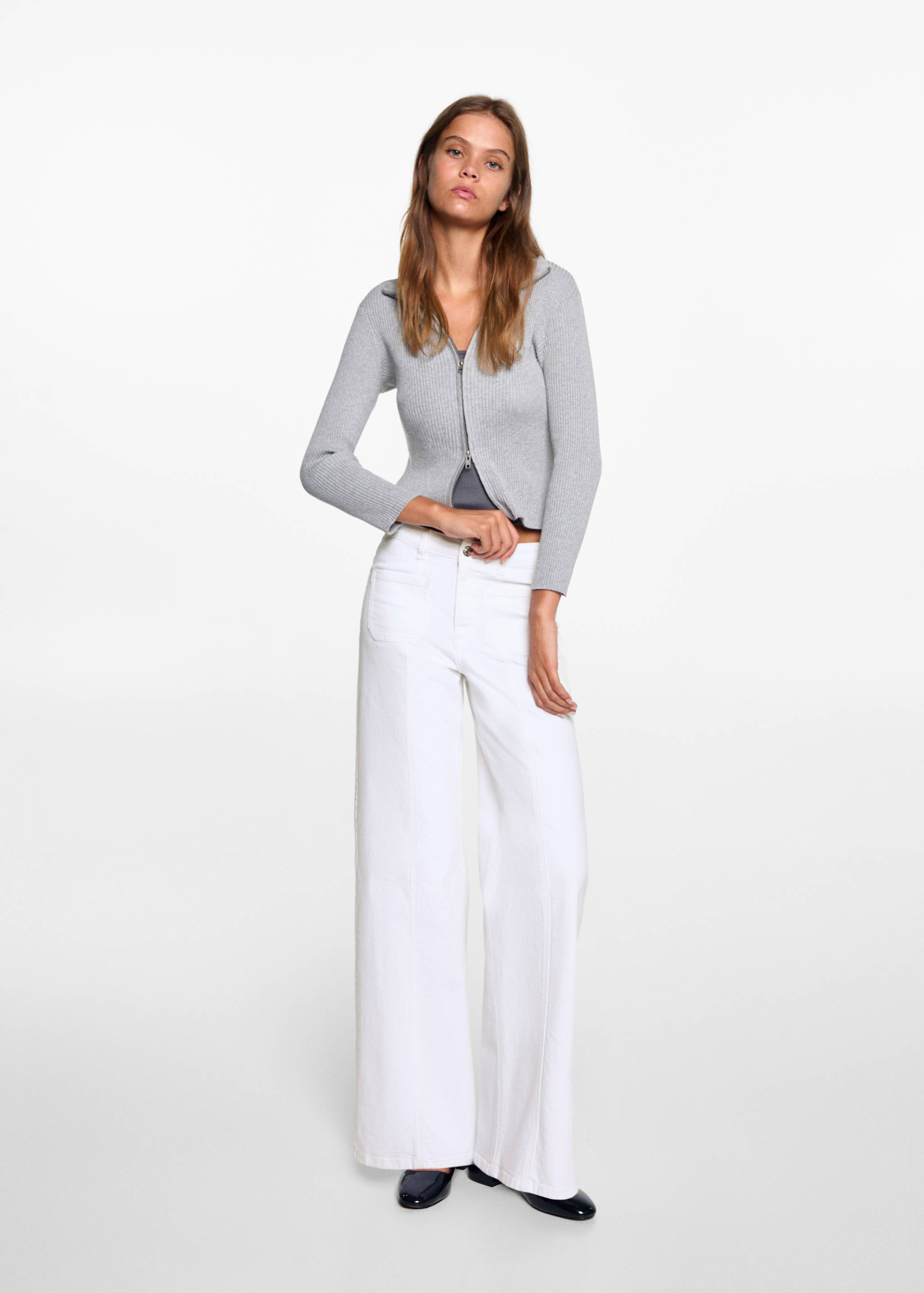 Wide-leg jeans with decorative seams - Details of the article 2