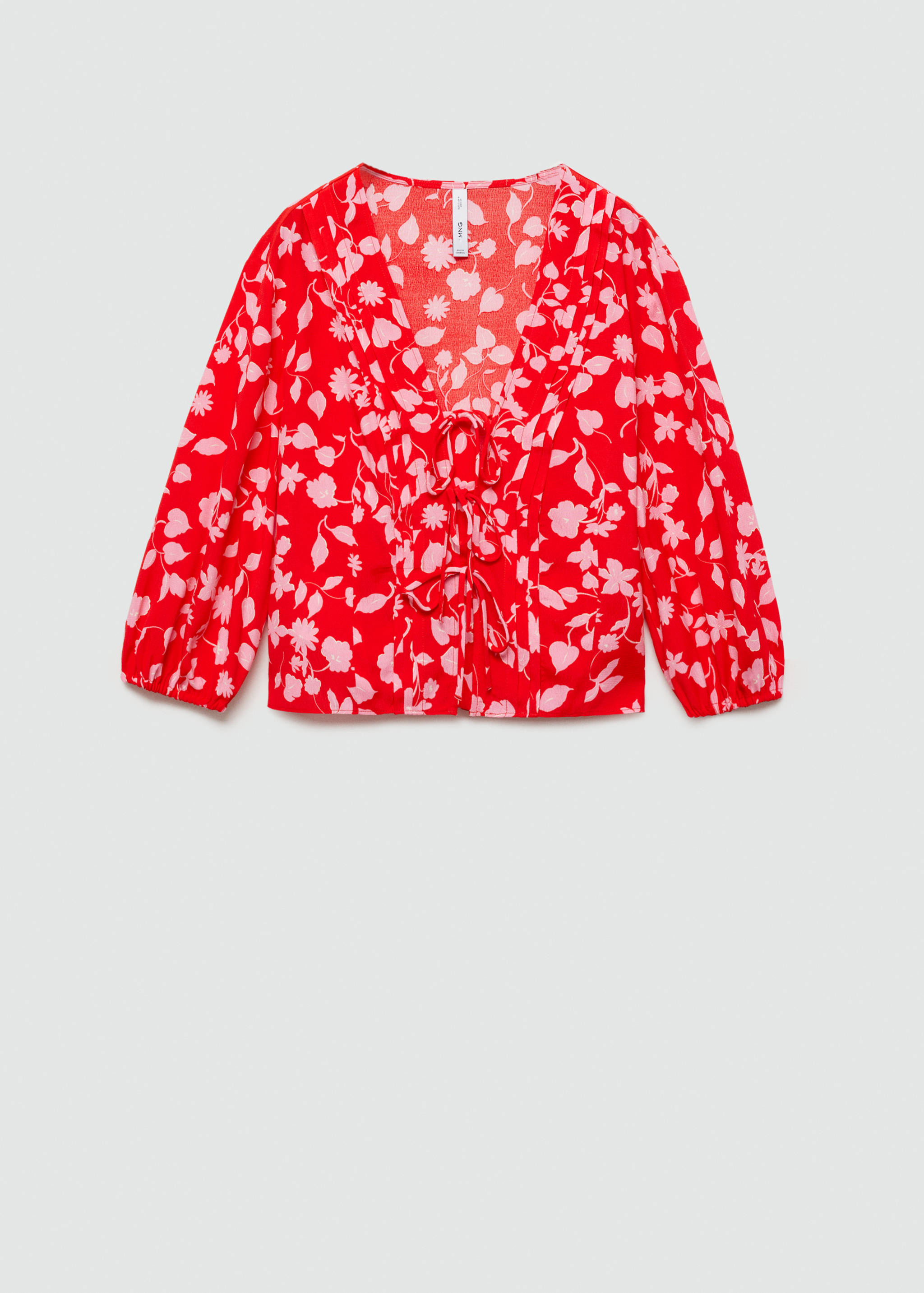 Bedruckte Bluse mit Schleife - Artikel ohne Model