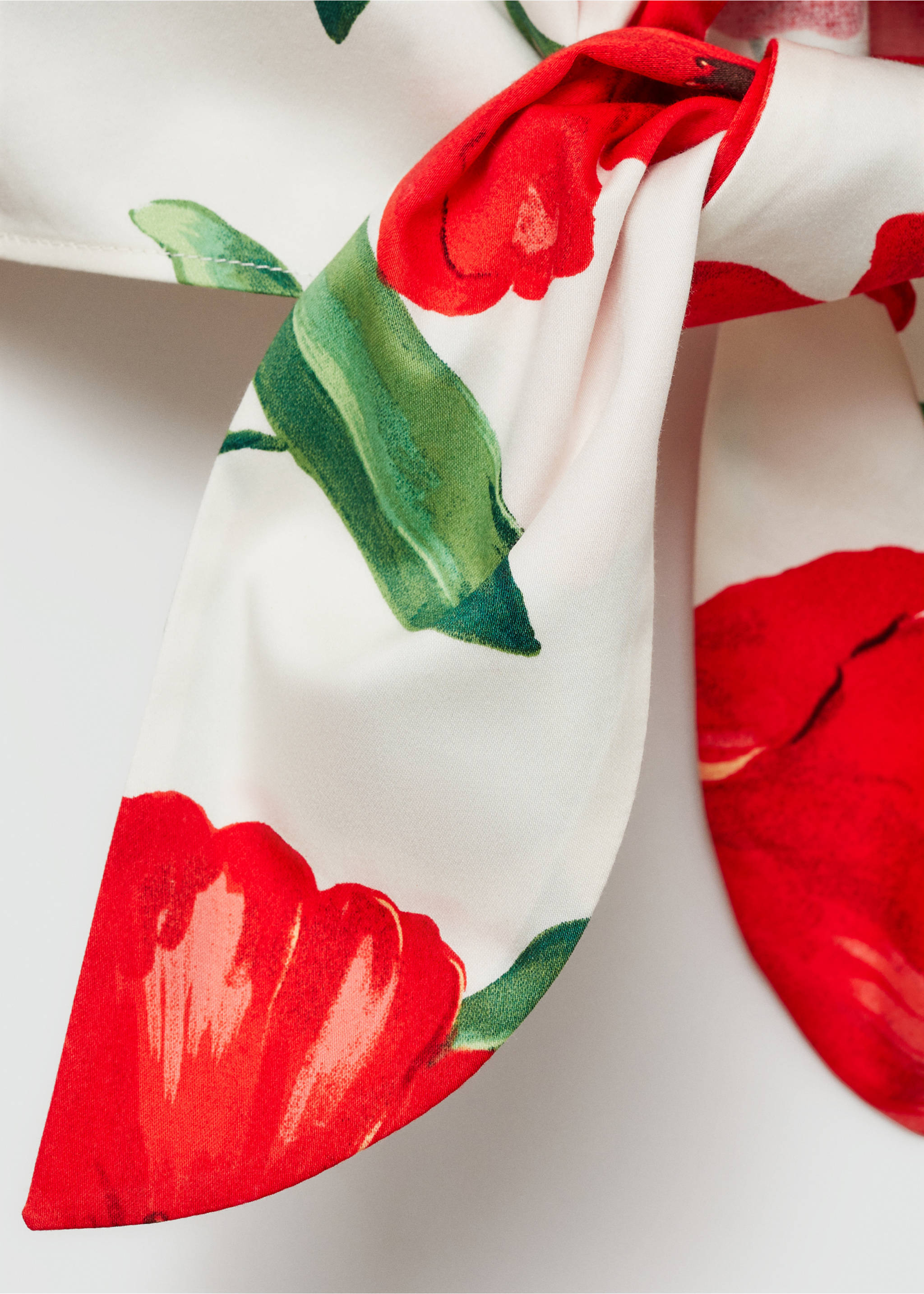 Bow printed shirt - Details of the article 0, Red. Ref: 77022918-00.