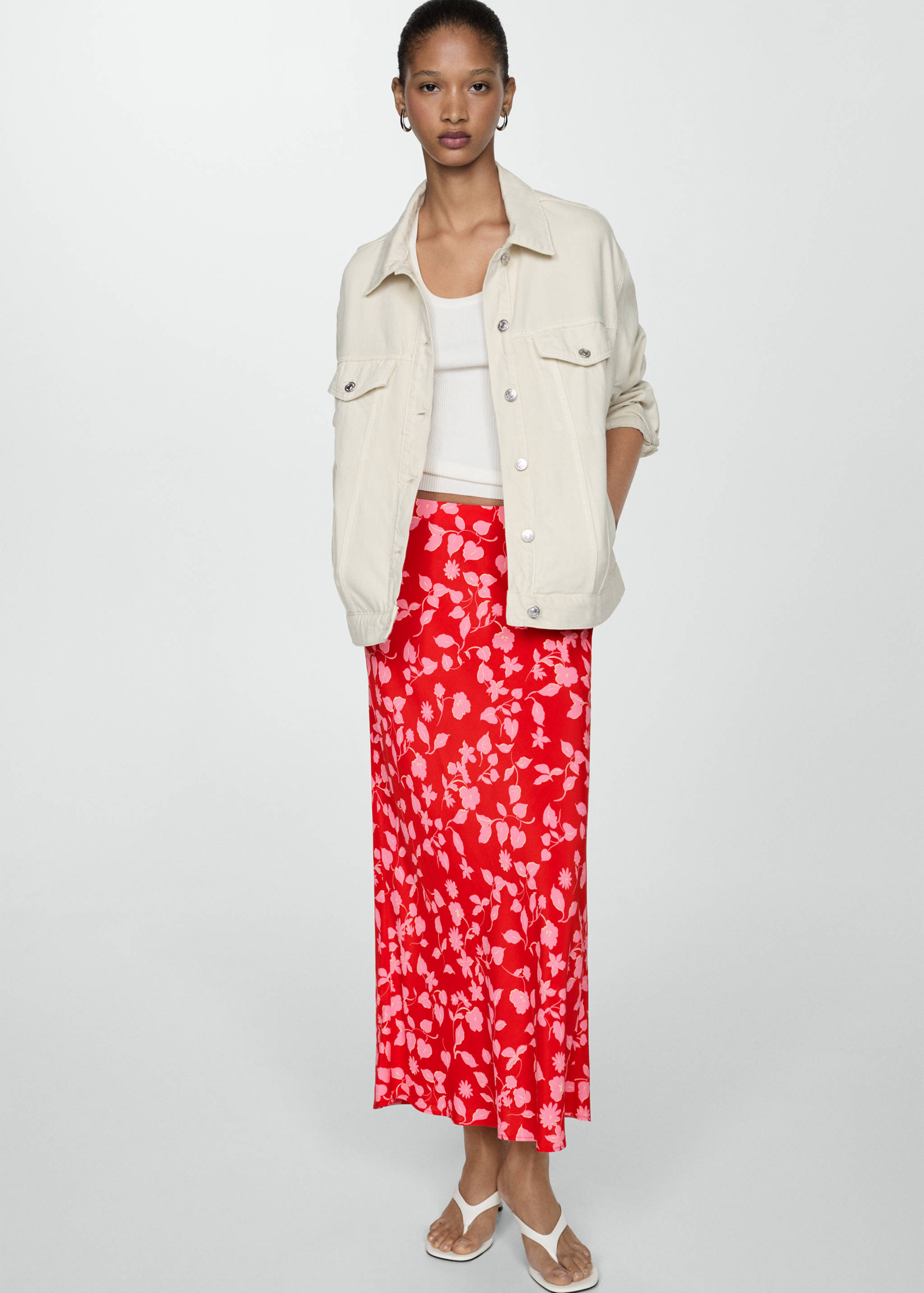 Printed long skirt - Details of the article 2