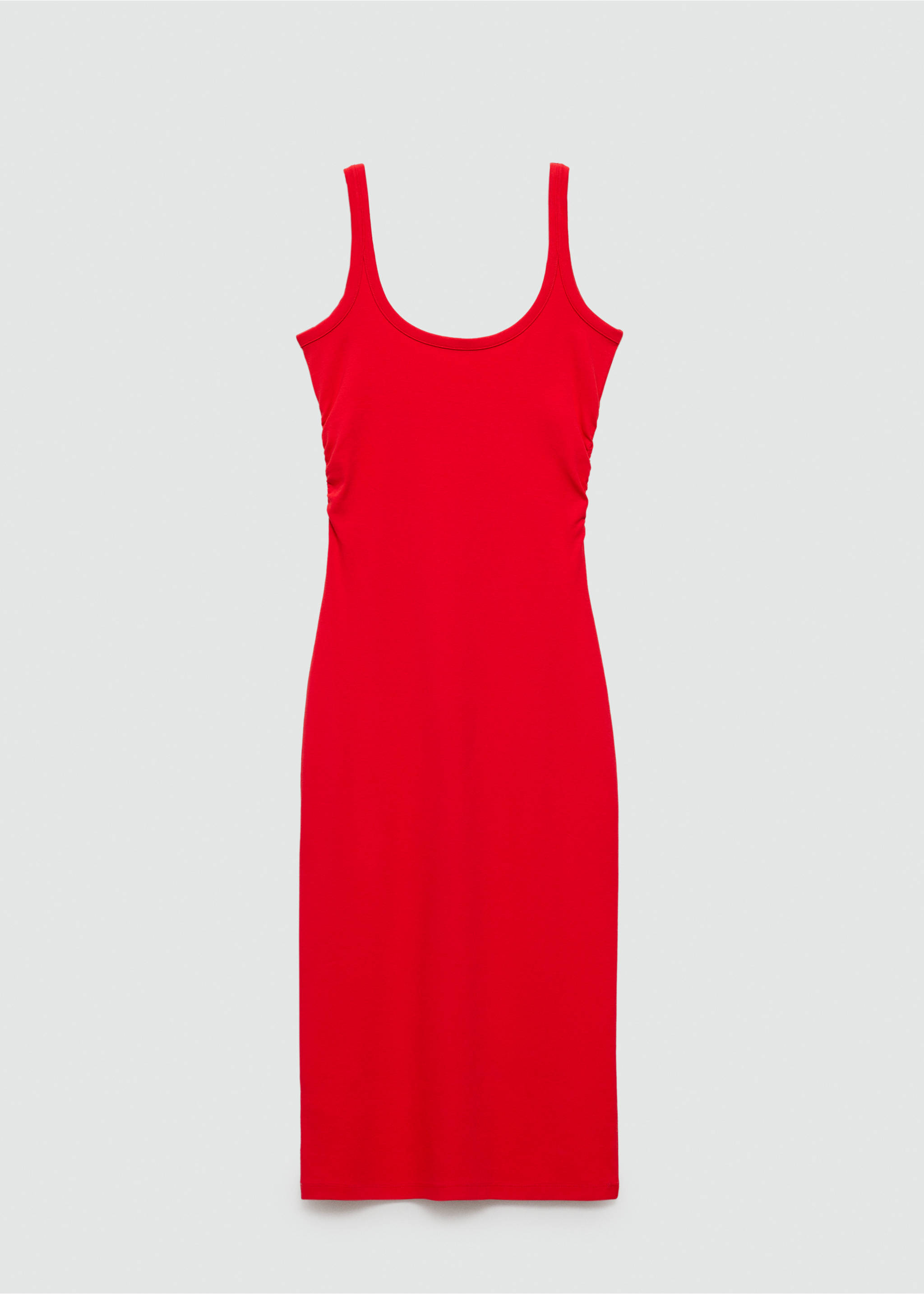 Midi-dress with straps - Article without model, Red. Ref: 77022921-00.