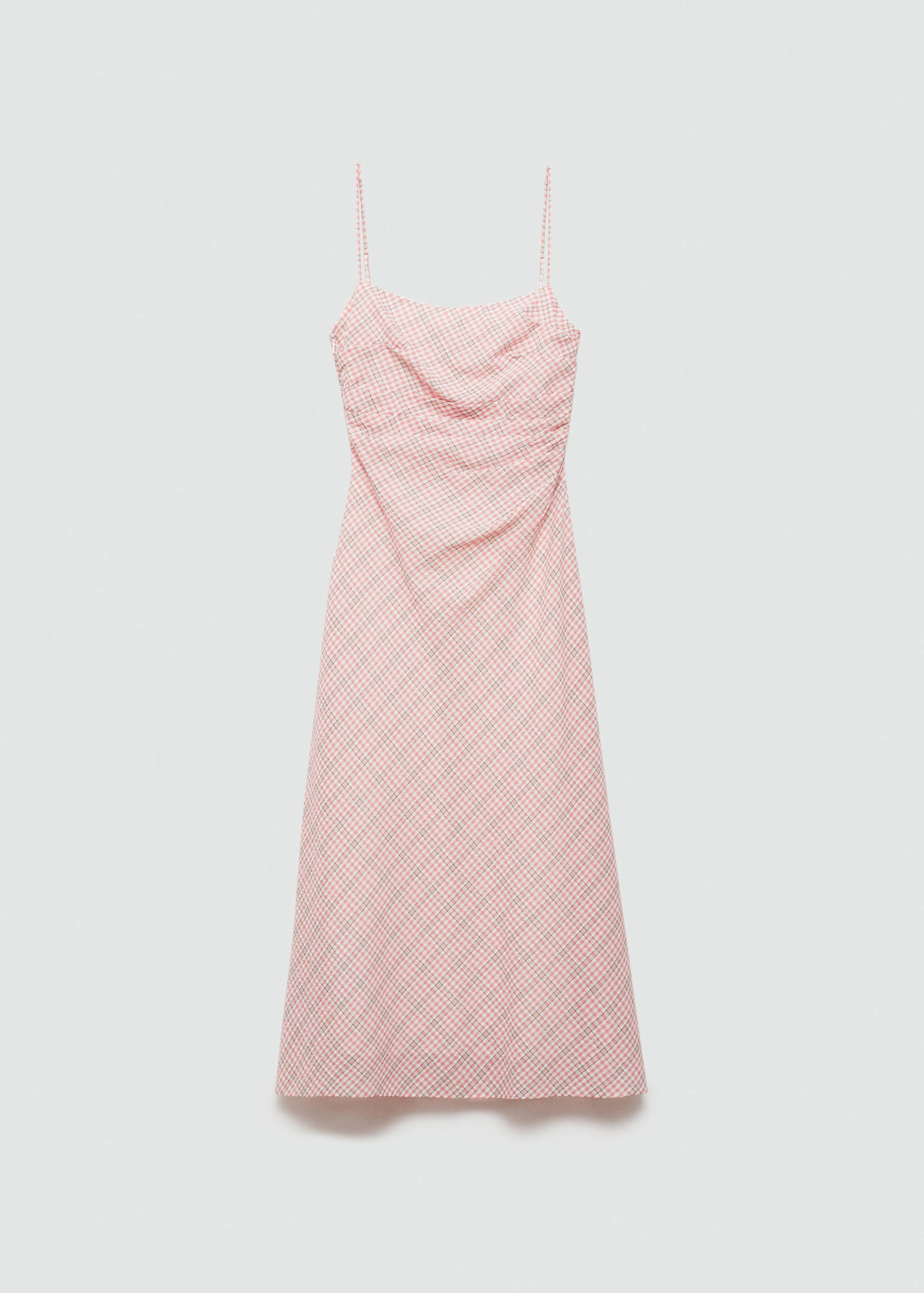 Vestido pelo joelho com estampado aos quadrados - Artigo sem modelo