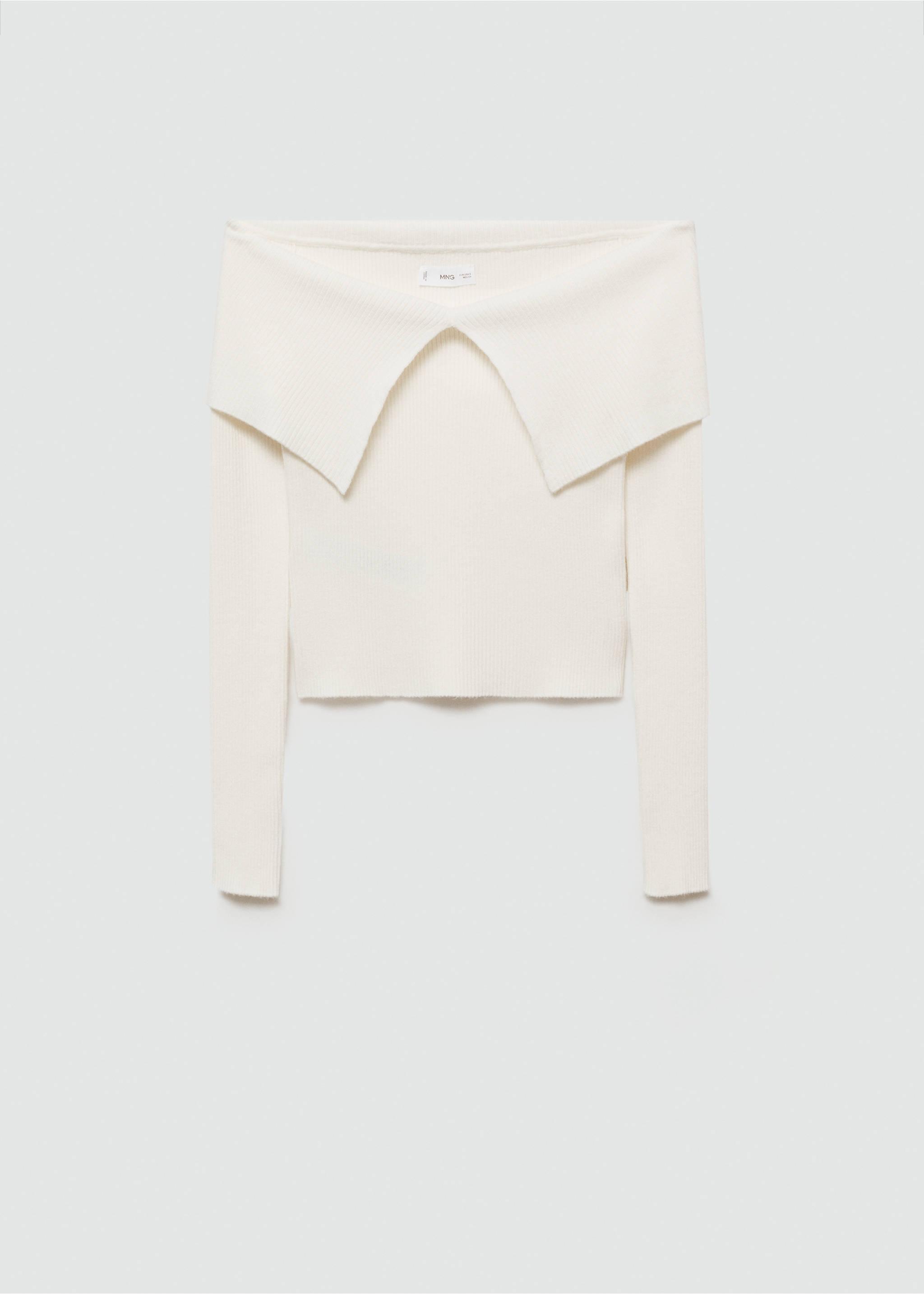 Sweter z dzianiny z odkrytymi ramionami - Artykuł bez modela/modelki, Złamana biel. Ref: 77022935-00.