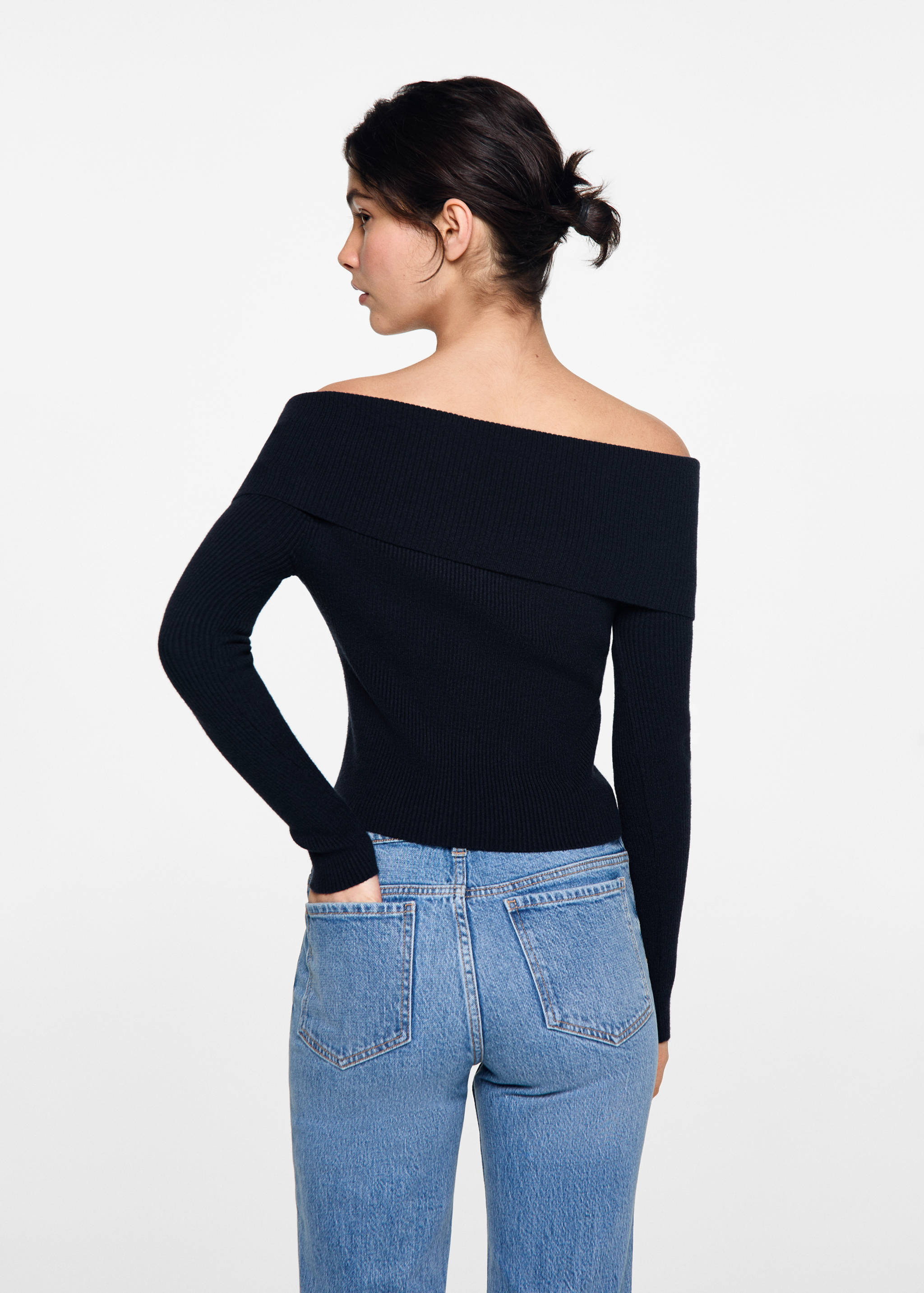 Camisola de malha com ombros descobertos - Verso do artigo