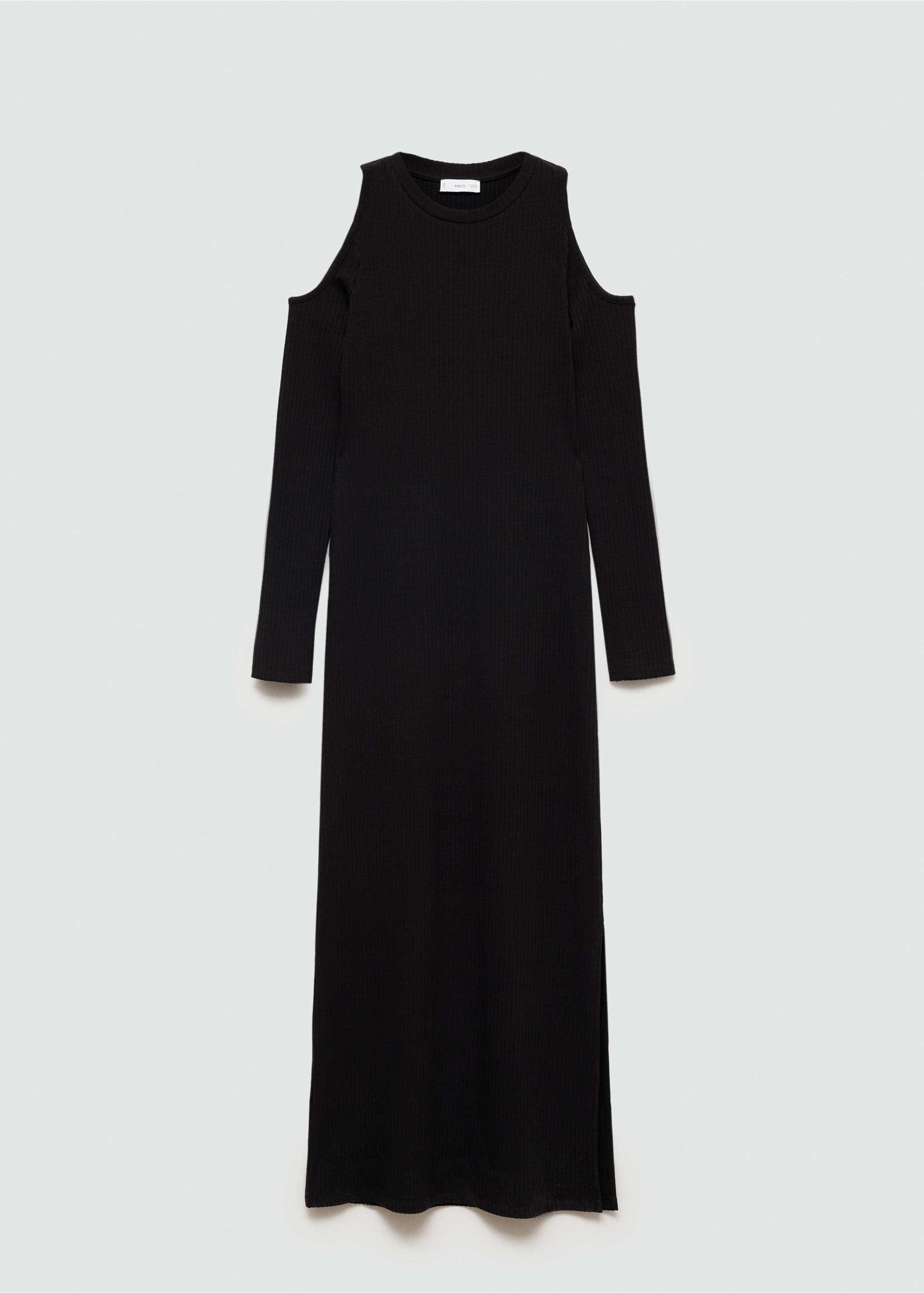 Side slit long dress - Article without model, Black. Ref: 77022937-00.