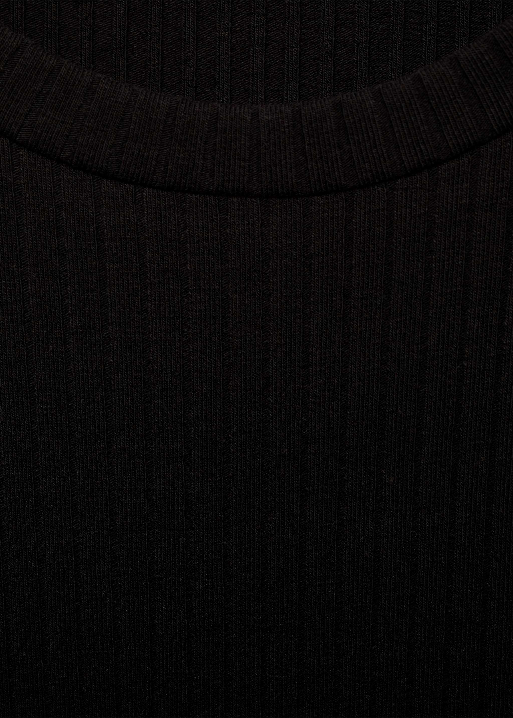 Side slit long dress - Details of the article 8, Black. Ref: 77022937-00.