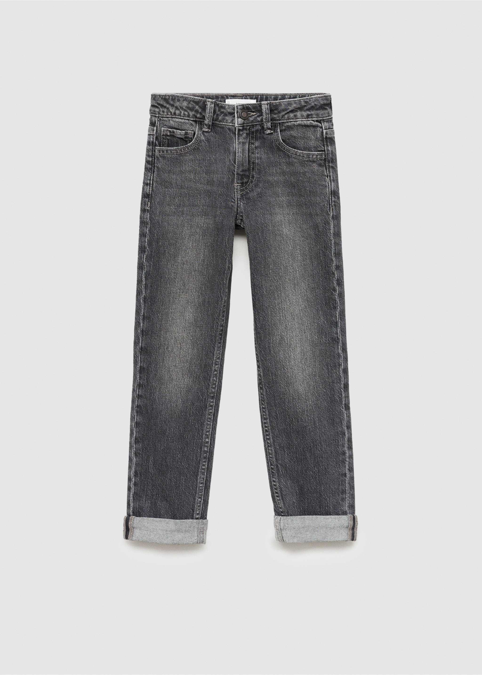 Straight jeans with turn-up - Article without model, Denim Grey. Ref: 77023260-00.