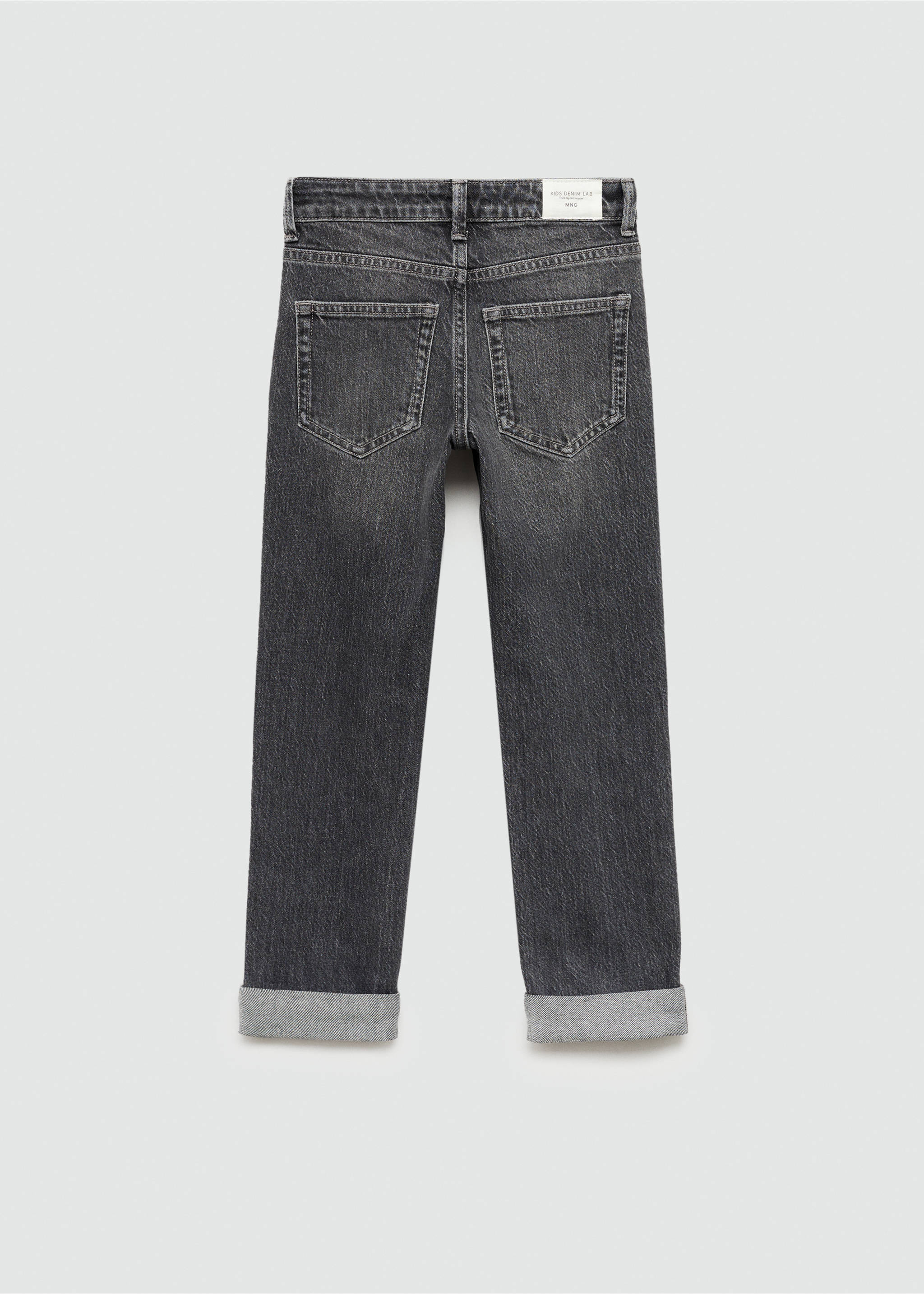 Straight jeans with turn-up - Reverse of the article, Denim Grey. Ref: 77023260-00.