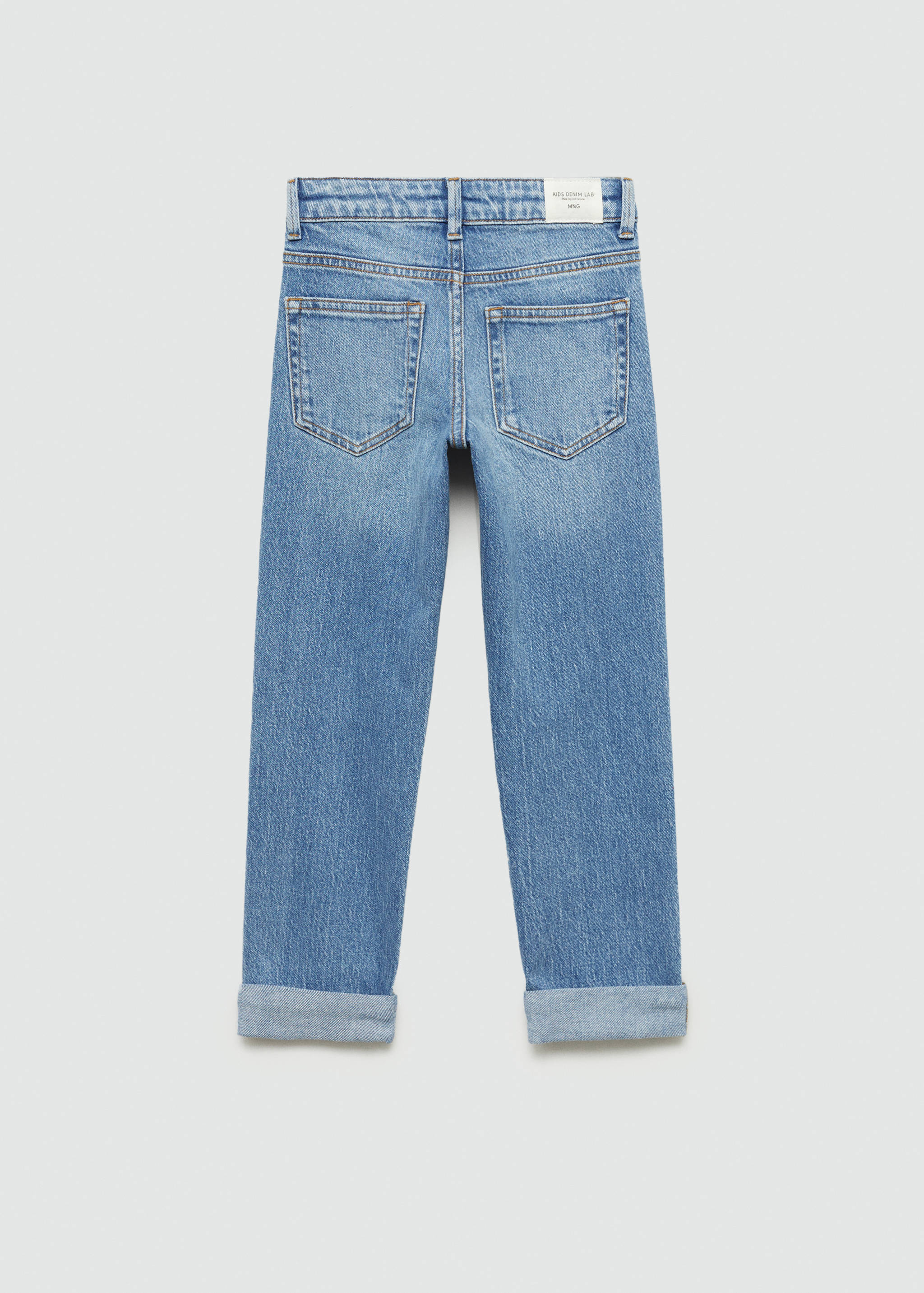 Straight jeans with turn-up - Reverse of the article