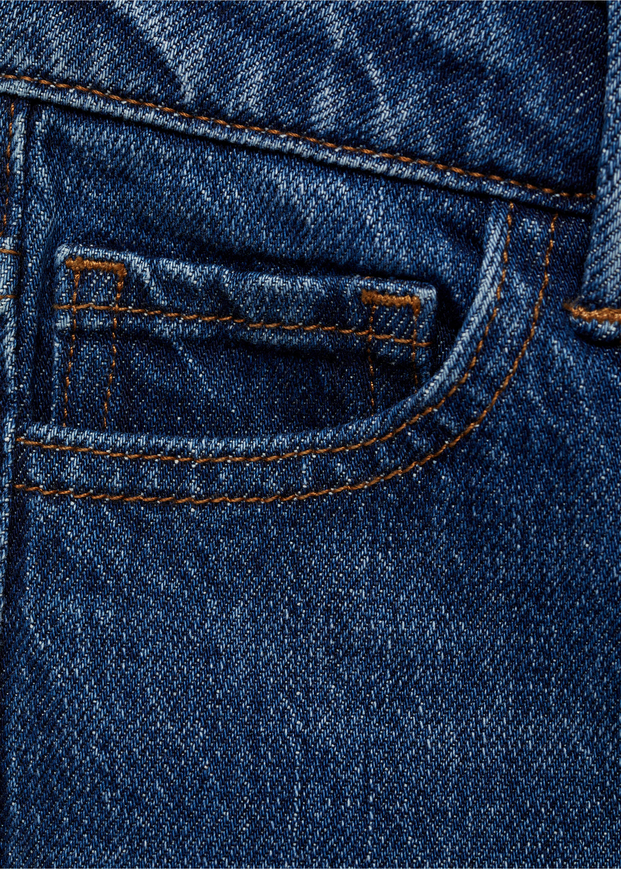 Straight jeans with turn-up - Details of the article 0, Dark Blue. Ref: 77023260-00.