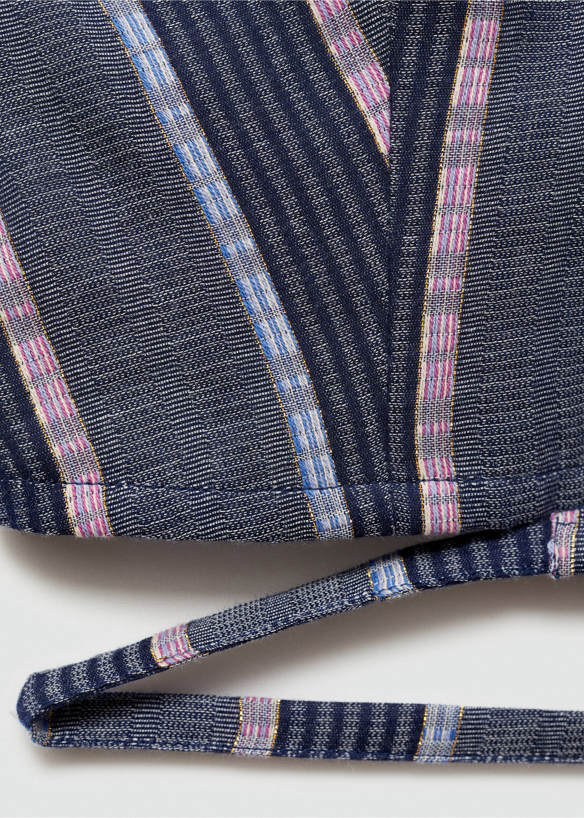 Top crop righe - Dettaglio dell'articolo 0, Blu marino scuro. Ref: 77023261-00.