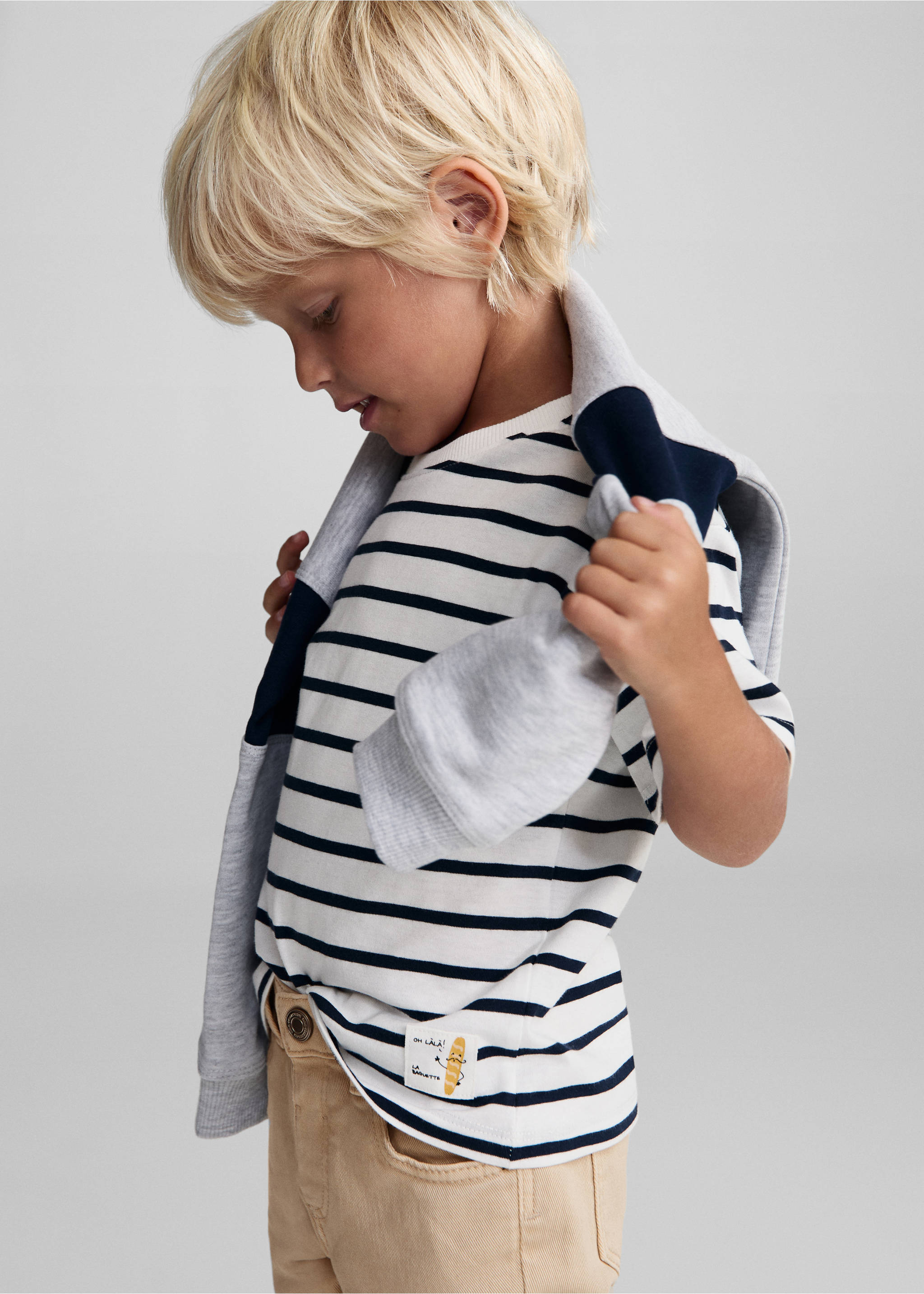 Straight-fit cotton trousers - Medium plane, Sand. Ref: 77023263-00.