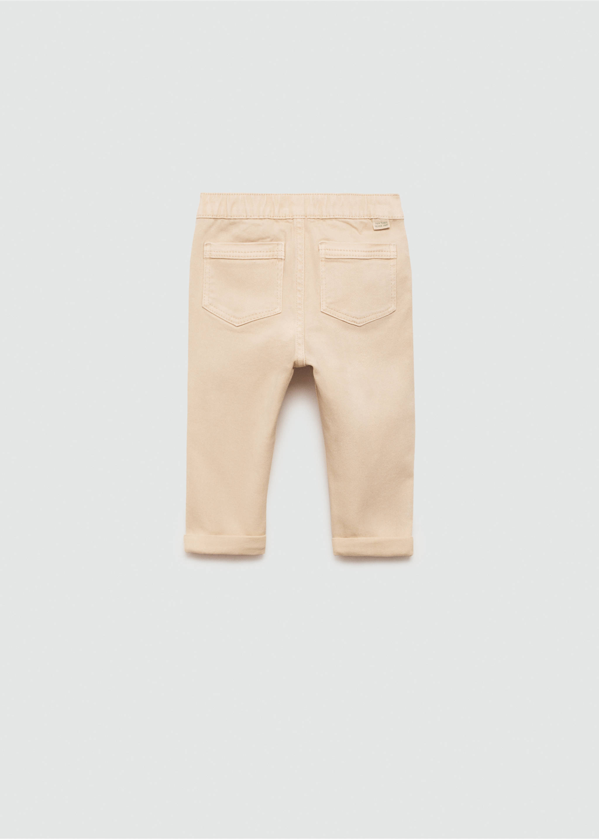 Straight-fit cotton trousers - Reverse of the article, Sand. Ref: 77023263-00.