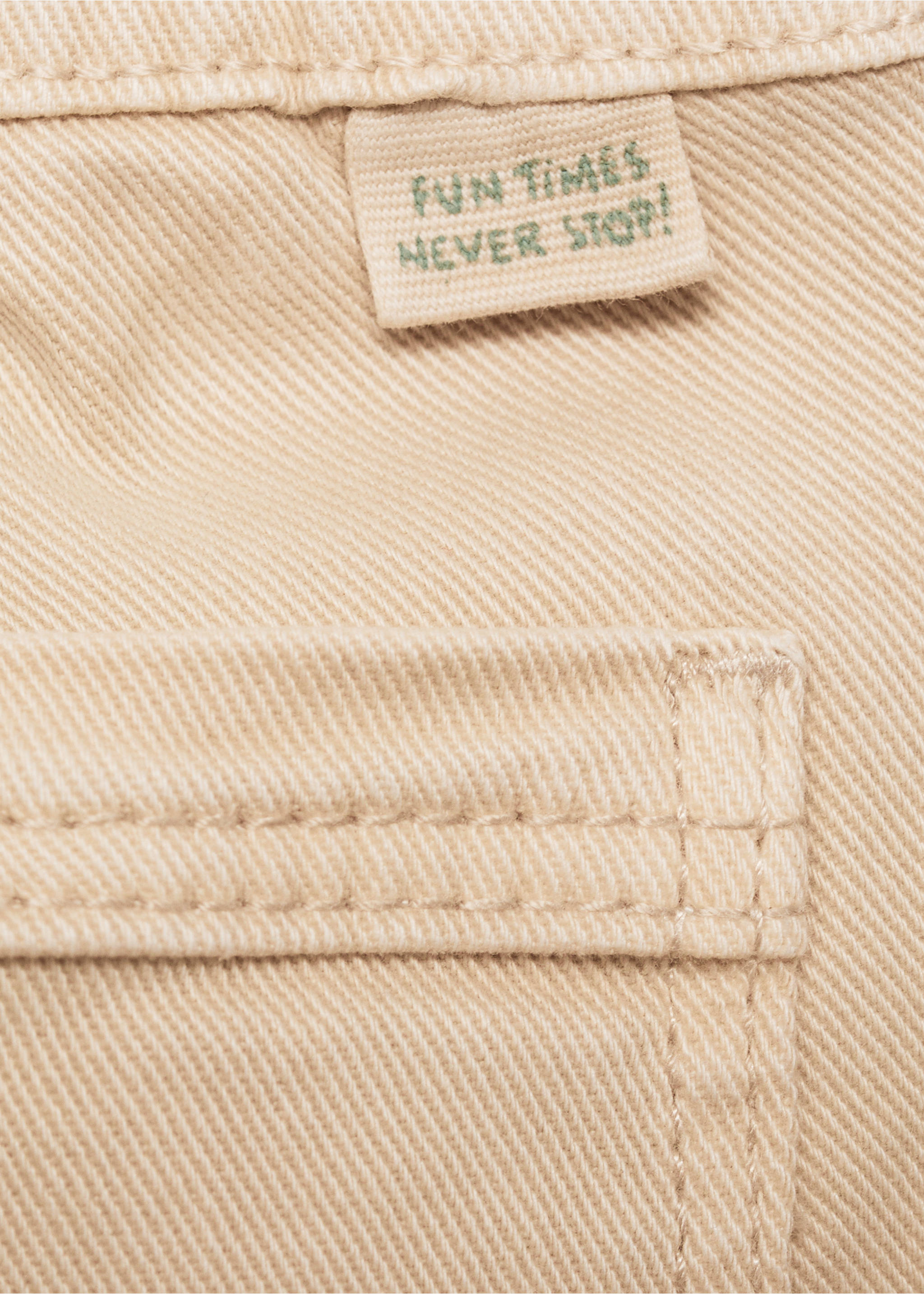 Straight-fit cotton trousers - Details of the article 0, Sand. Ref: 77023263-00.