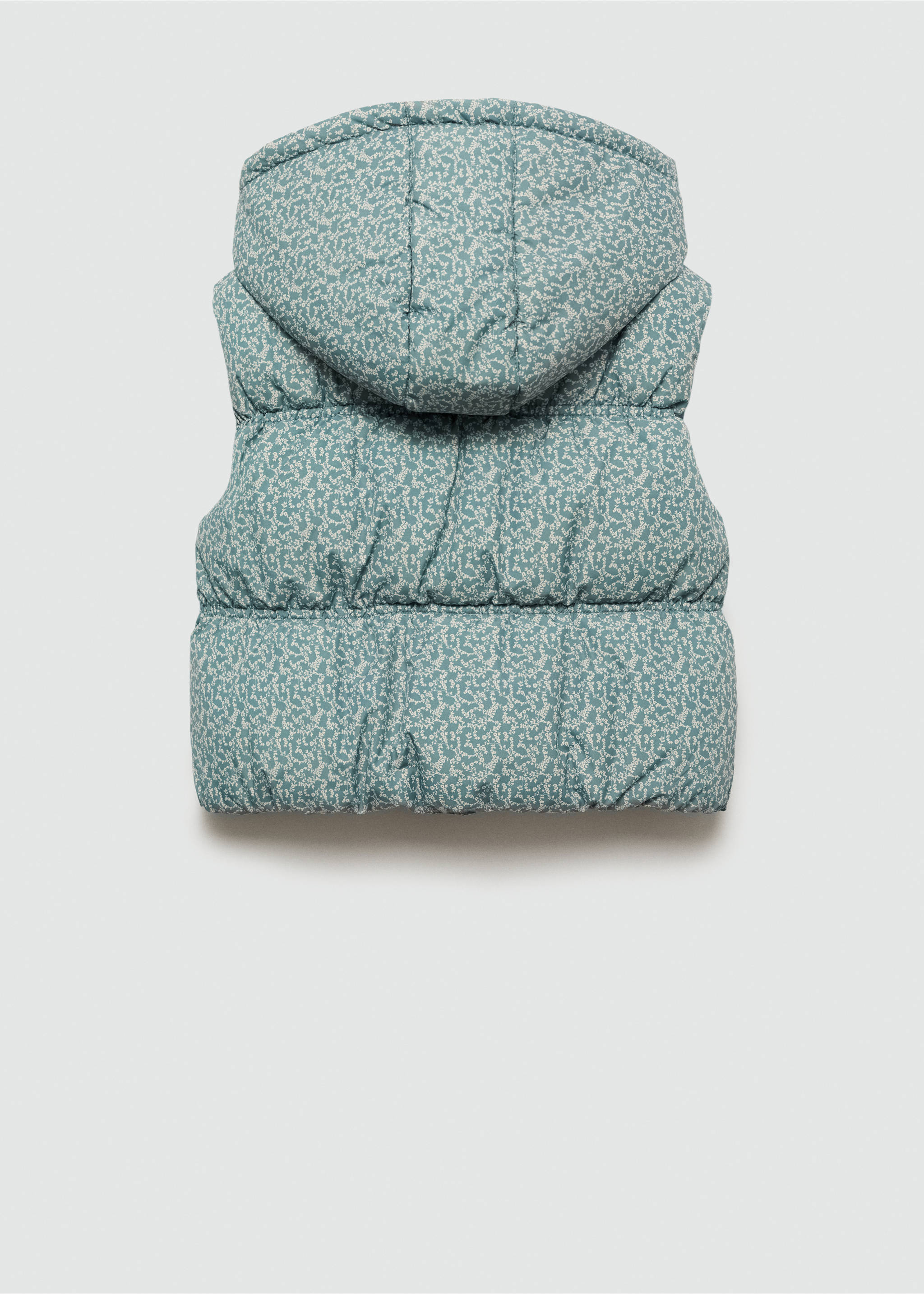 Printed quilted gilet - Reverse of the article, Pastel Green. Ref: 77023270-00.