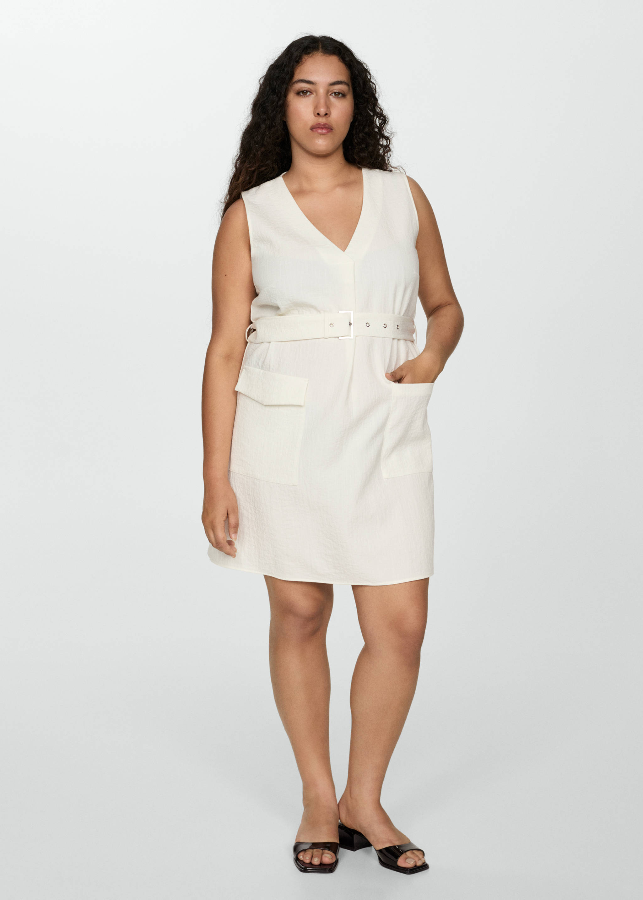 Vestido bolsillos cinturón - Detalle del artículo 3
