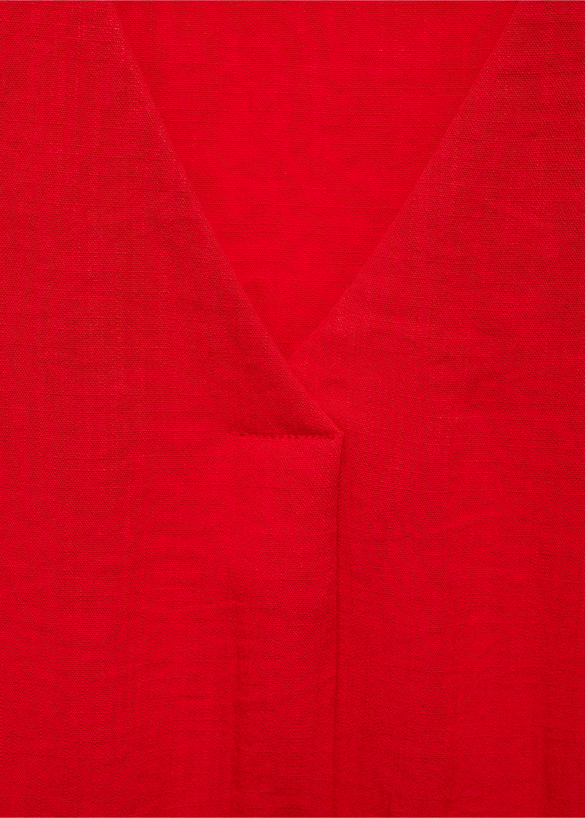 Dress with pockets and belt - Details of the article 8, Red. Ref: 77023272-00.