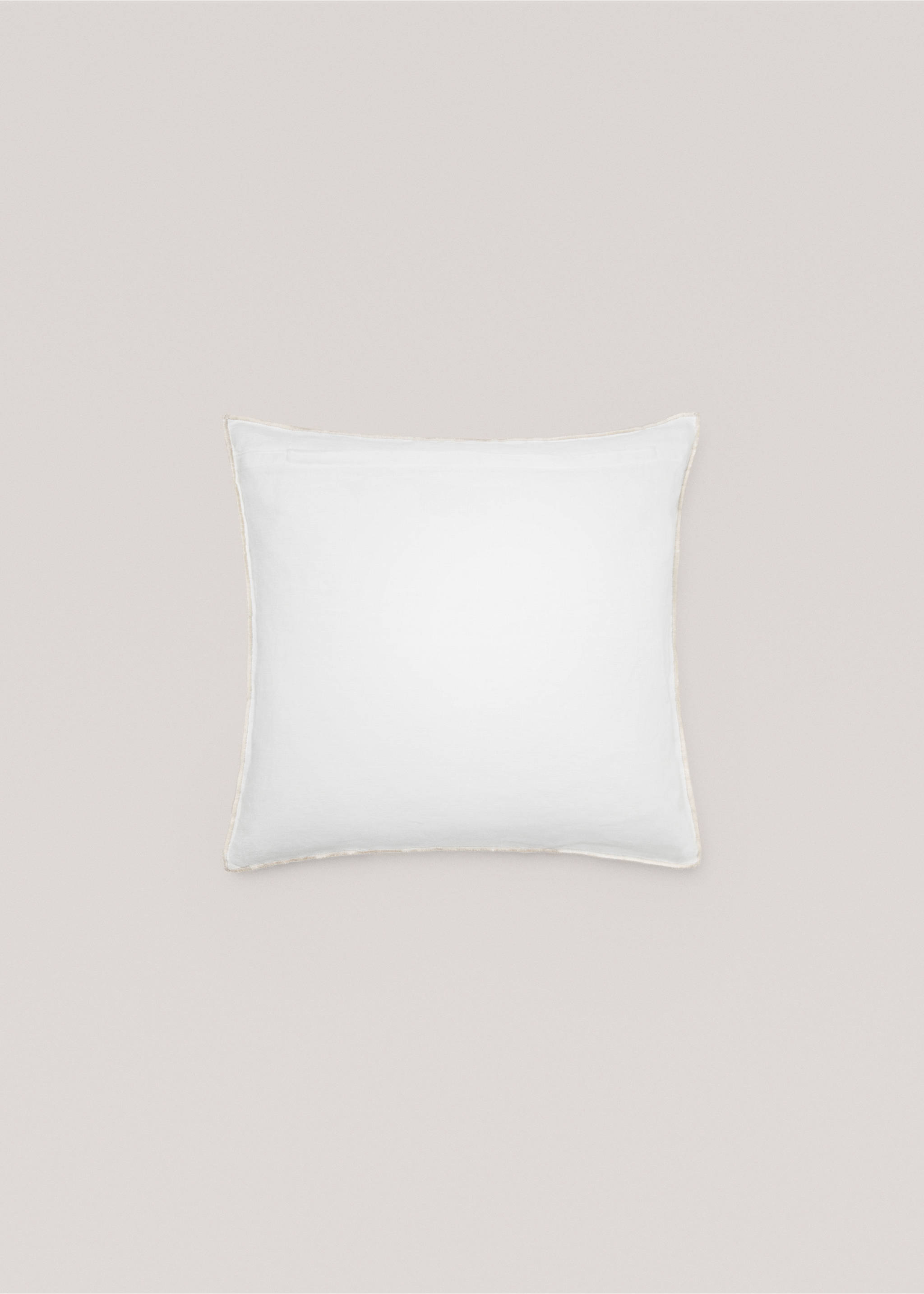 100% linen two-tone cushion cover 45x45cm - Details of the article 1, White. Ref: 77023280-00.