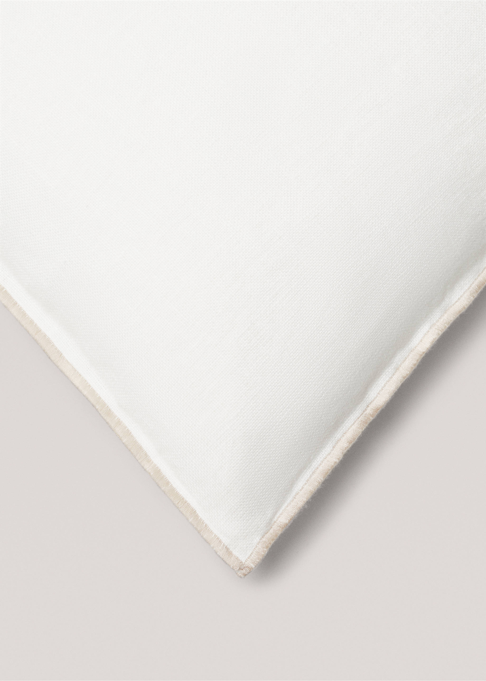 100% linen two-tone cushion cover 45x45cm - Details of the article 2, White. Ref: 77023280-00.