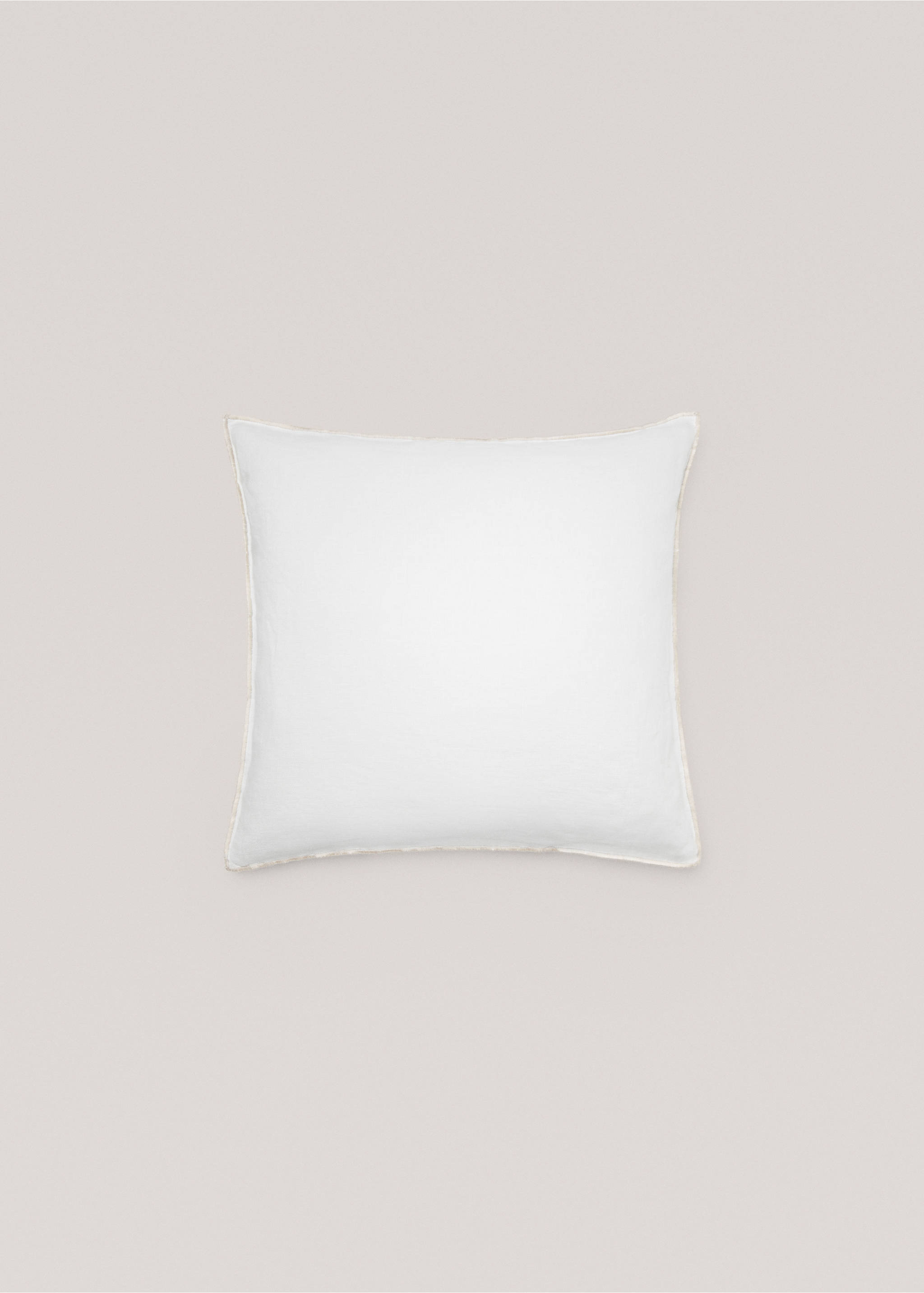 100% linen two-tone cushion cover 45x45cm - Article without model, White. Ref: 77023280-00.