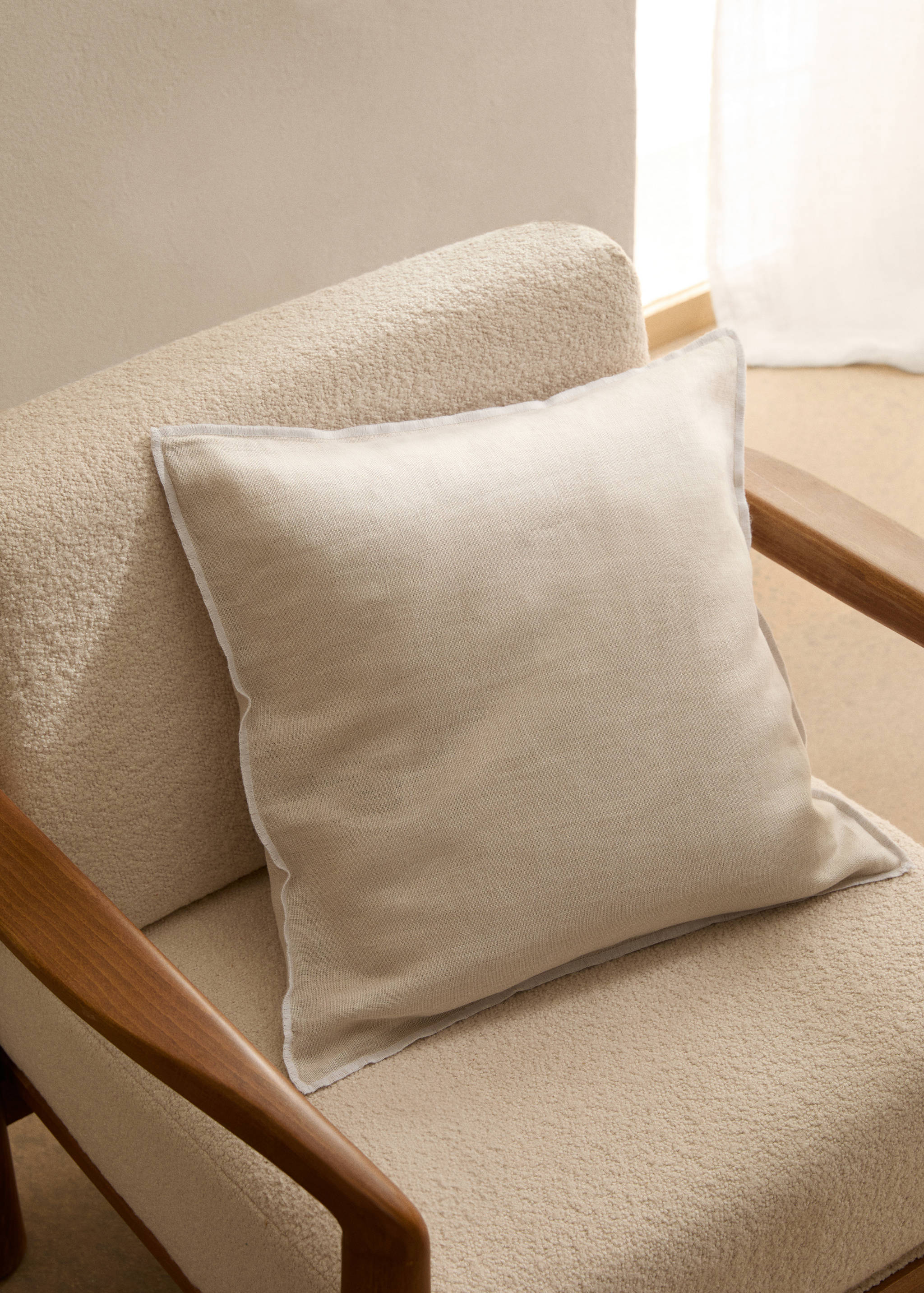100% linen two-tone cushion cover 45x45cm - General plane