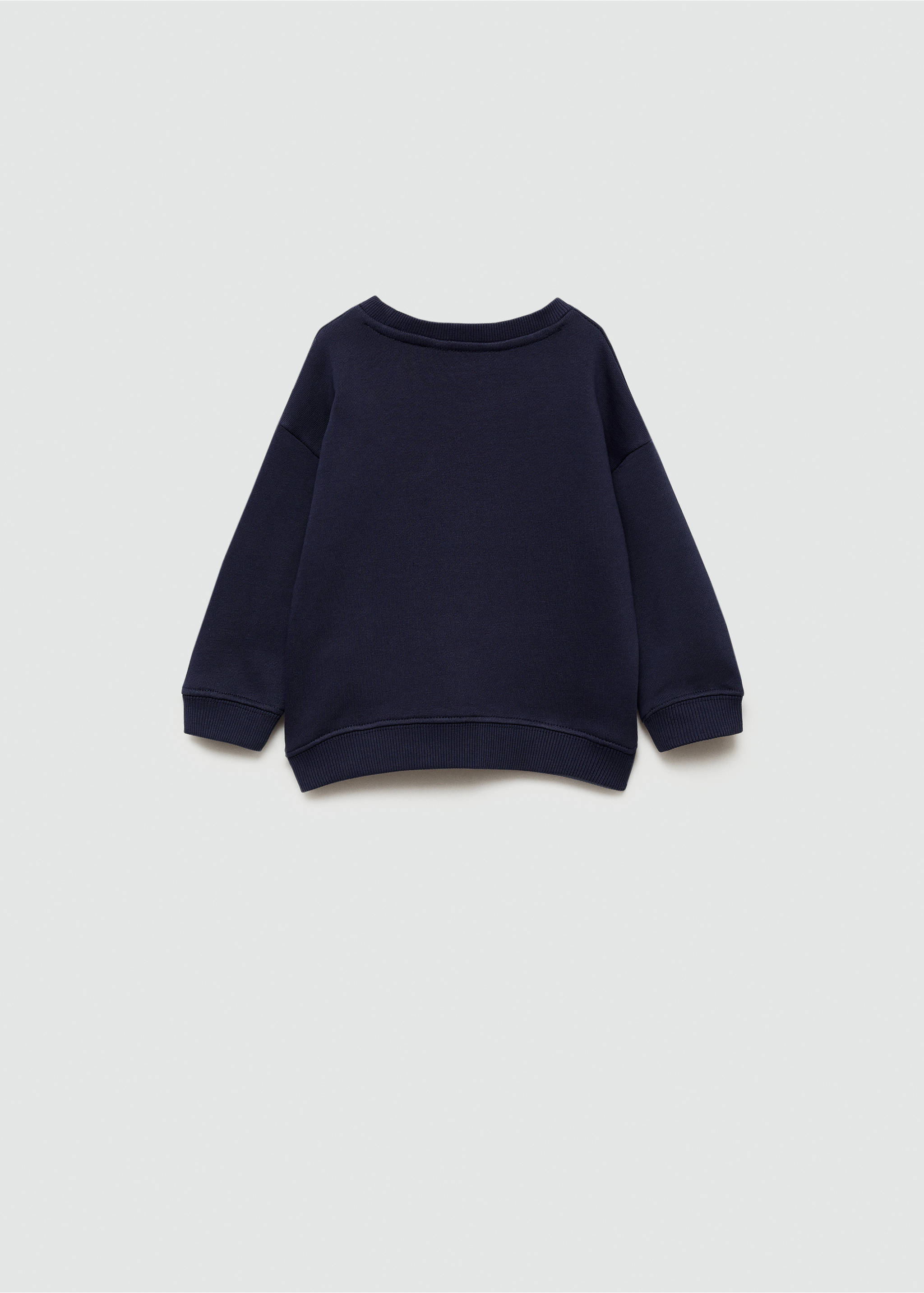 Sweat-shirt coton imprimé - Verso de l’article, Bleu marine foncé. Ref: 77023287-00.