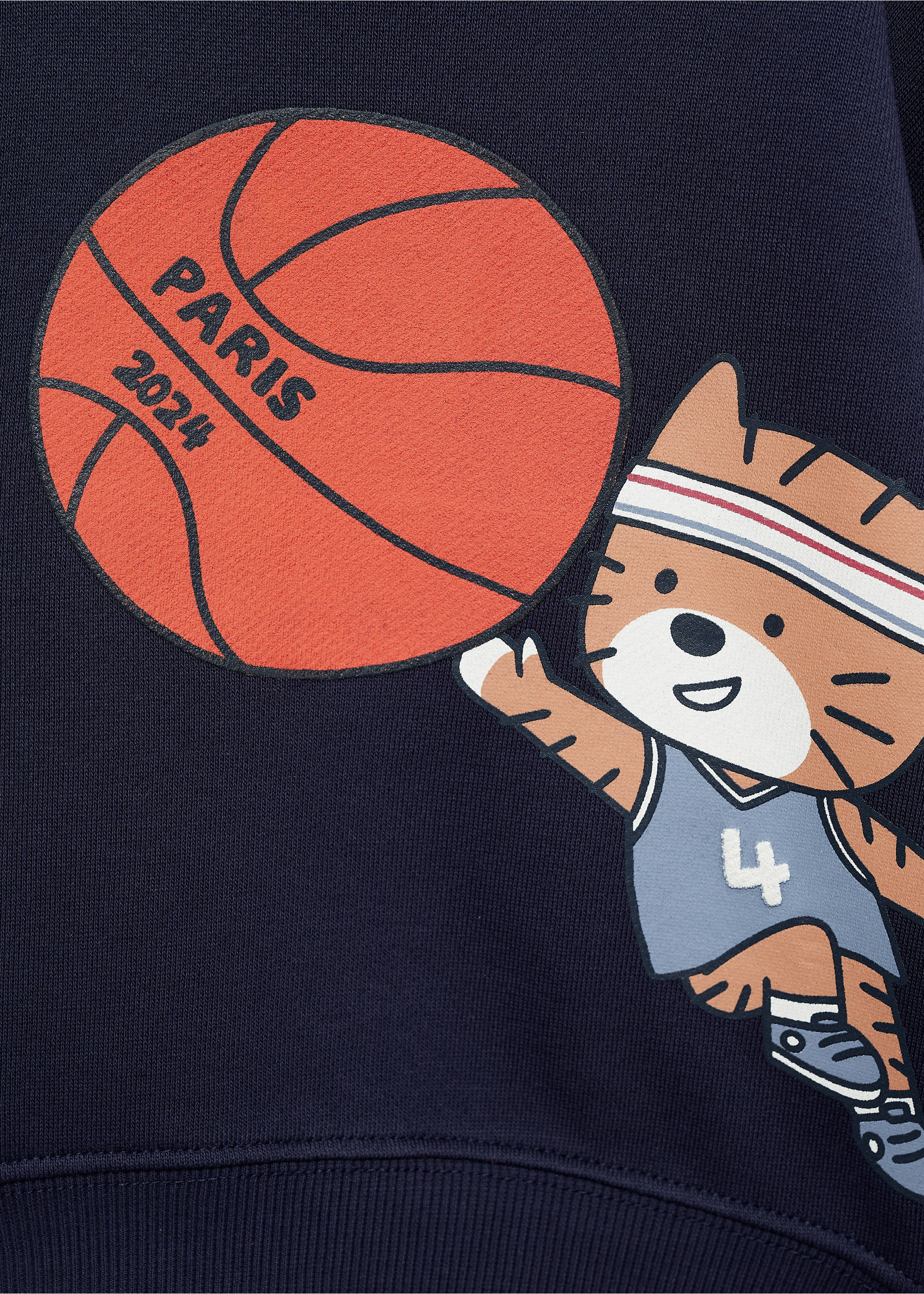 Sweat-shirt coton imprimé - Détail de l'article 8, Bleu marine foncé. Ref: 77023287-00.