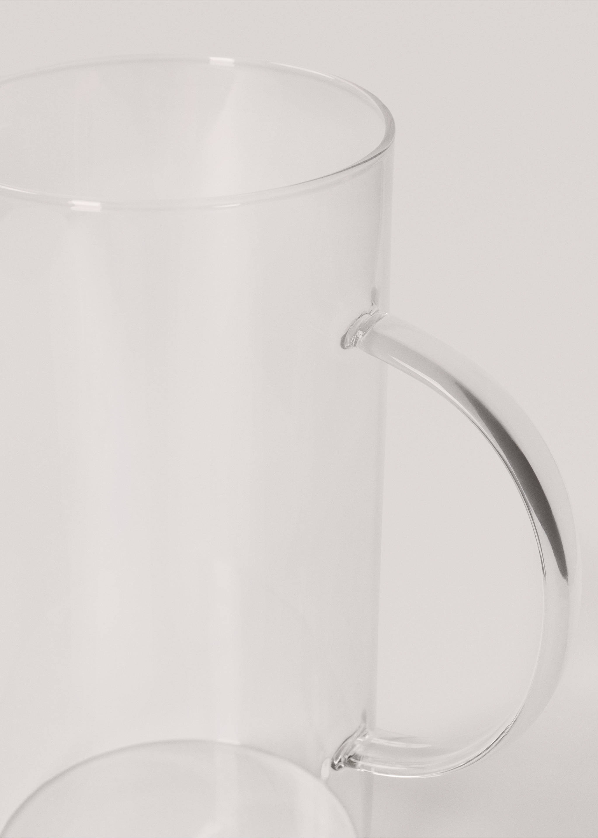 Large borosilicate jug with design and handle - Details of the article 1, Ice Grey. Ref: 77023294-00.