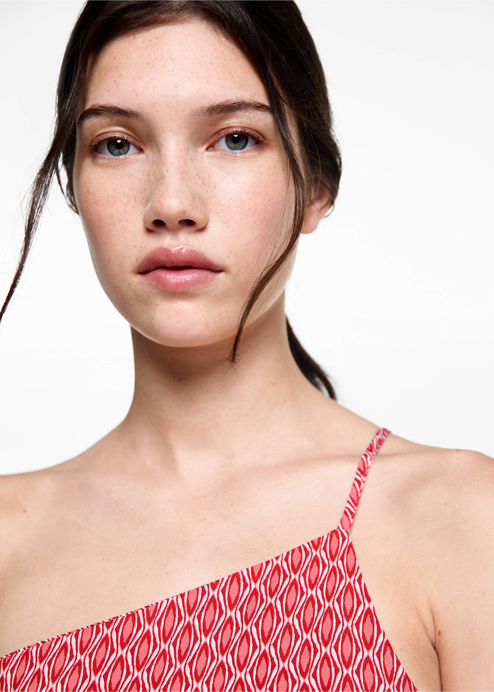 Asymmetrischer Print-Jumpsuit - Detail des Artikels 1, Rot. Ref: 77023296-00.