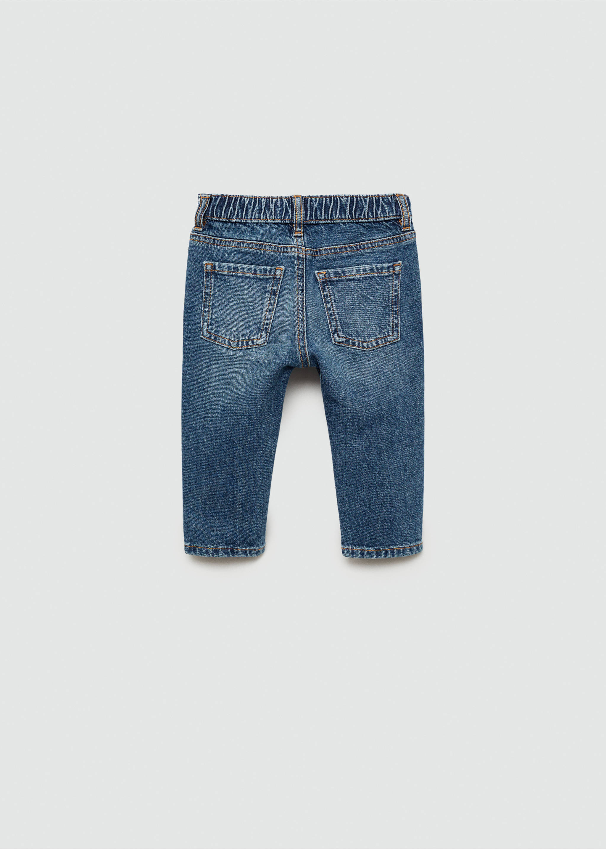 Drawstring waist jeans - Reverse of the article, Medium Blue. Ref: 77023667-00.