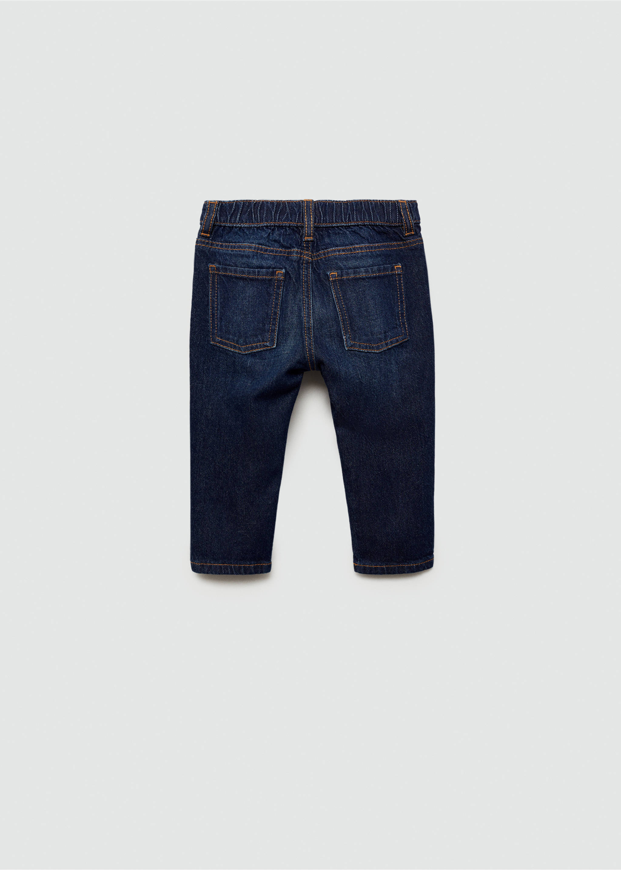 Drawstring waist jeans - Reverse of the article, Dark Blue. Ref: 77023667-00.