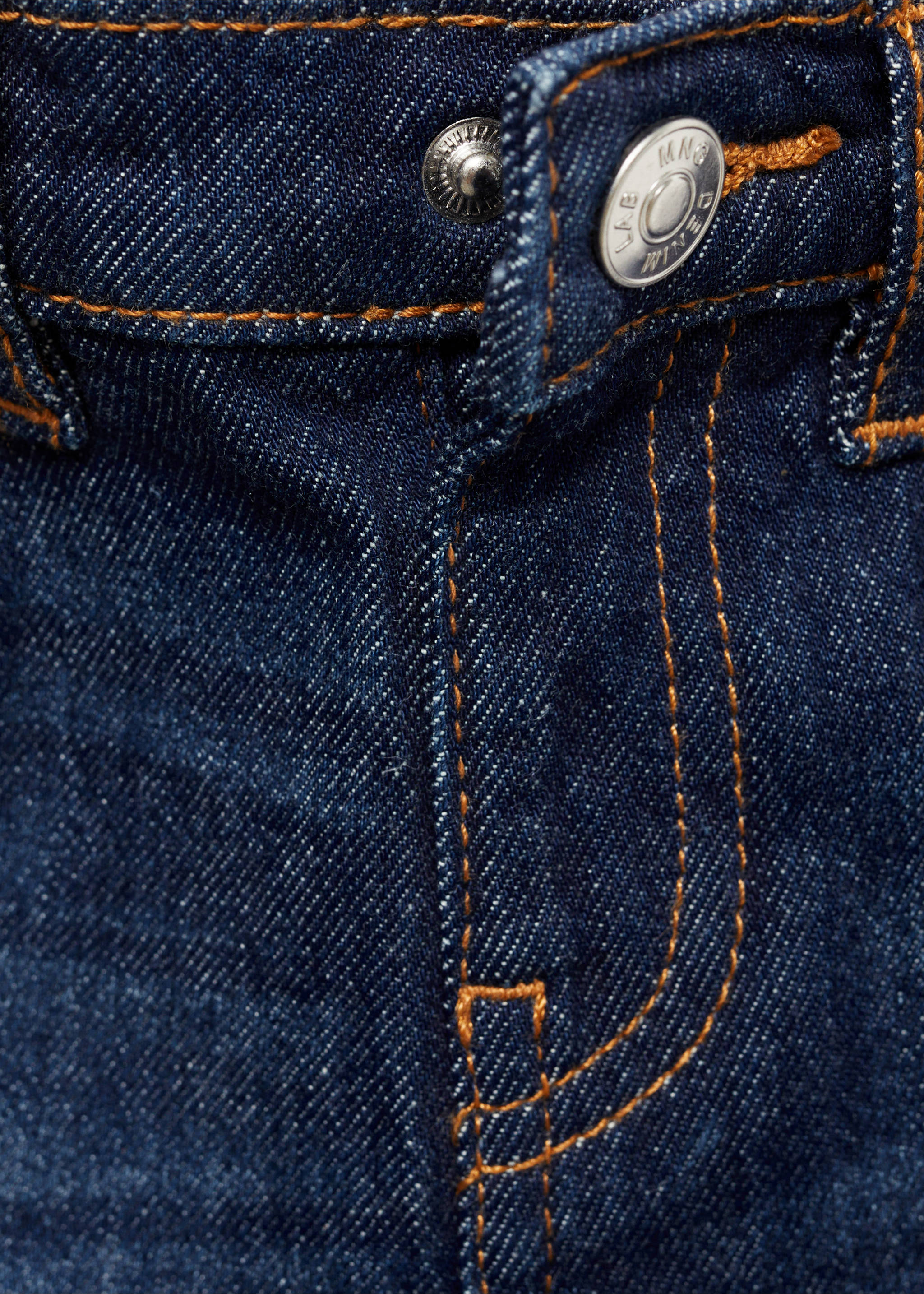 Drawstring waist jeans - Details of the article 8, Dark Blue. Ref: 77023667-00.