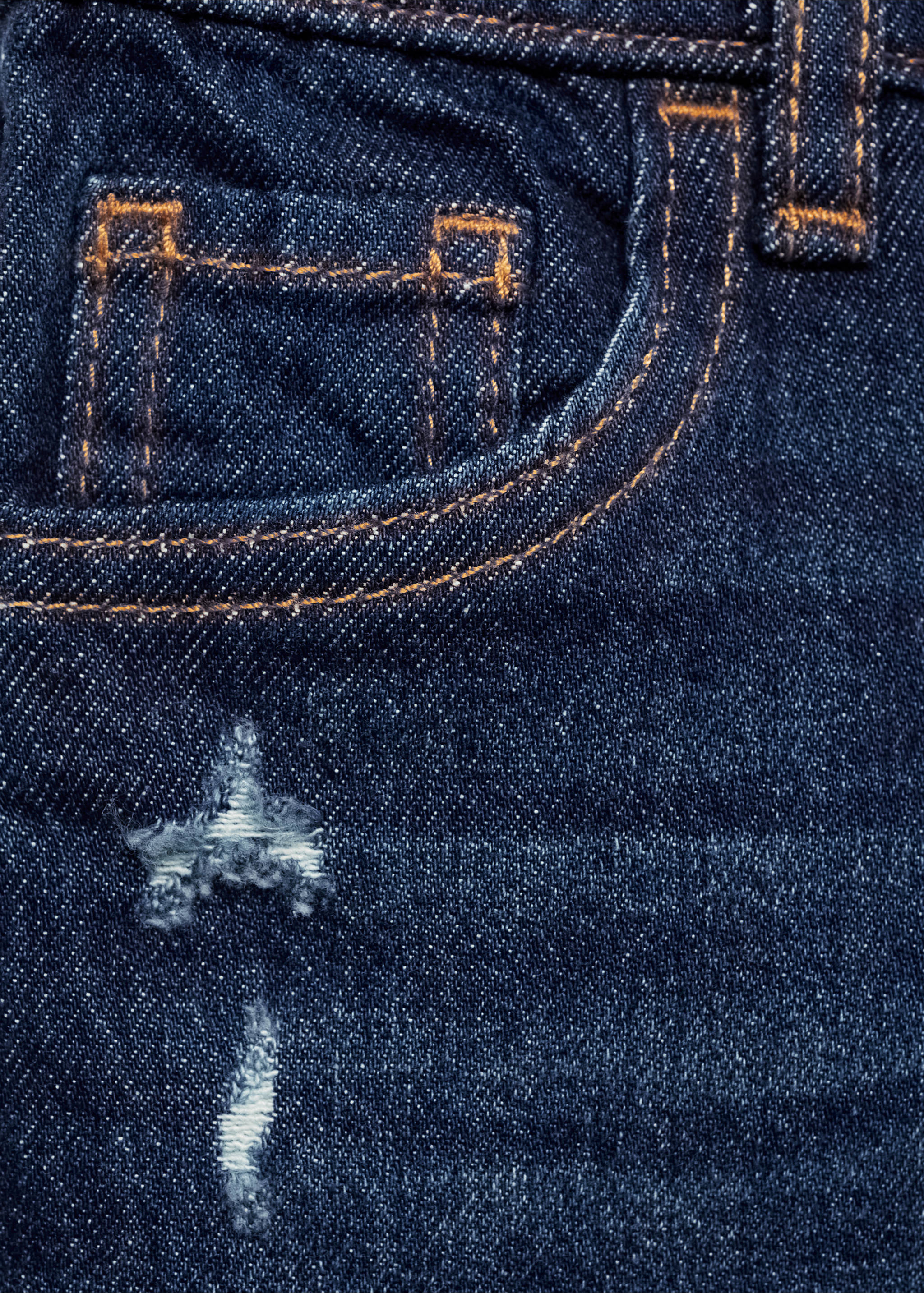 Drawstring waist jeans - Details of the article 0, Dark Blue. Ref: 77023667-00.